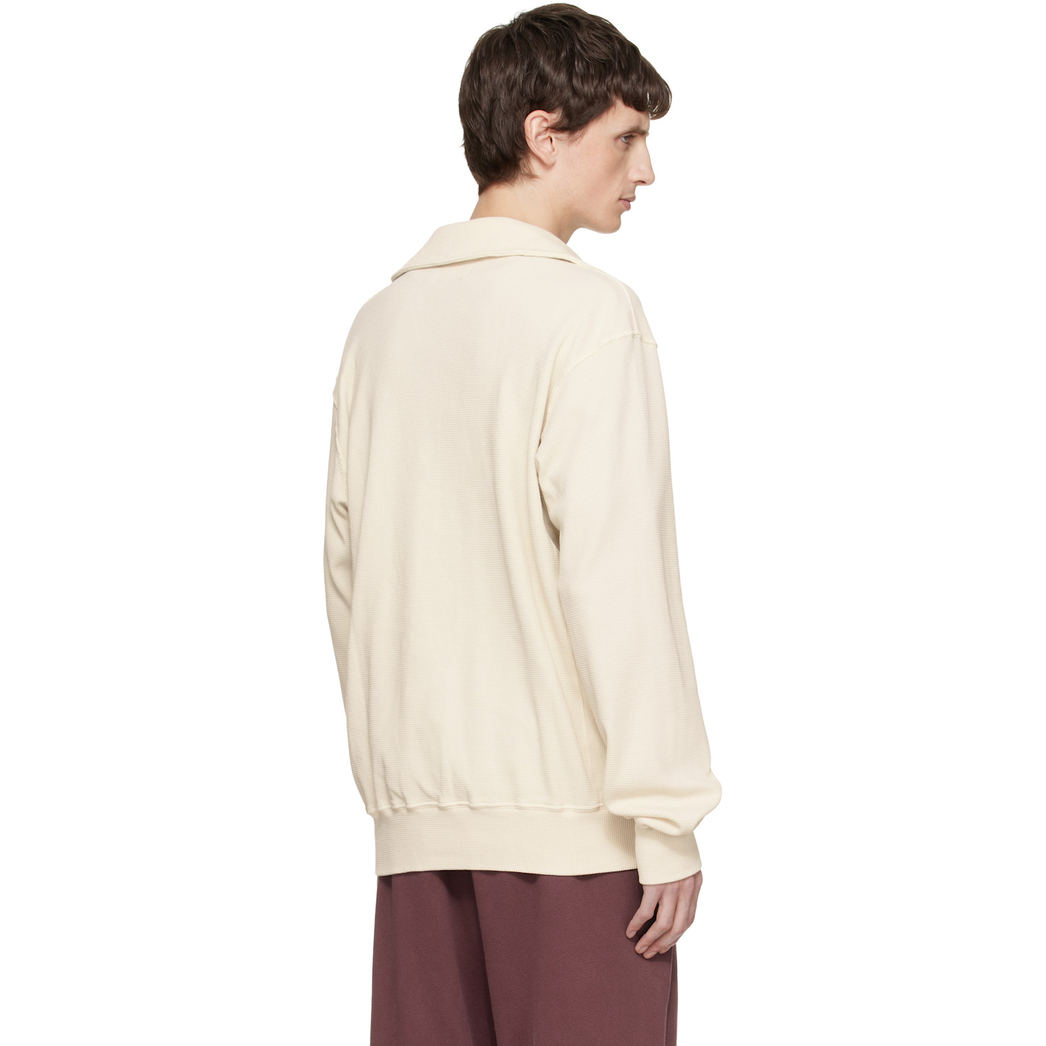  Les Tien Off-white Banded Polo 