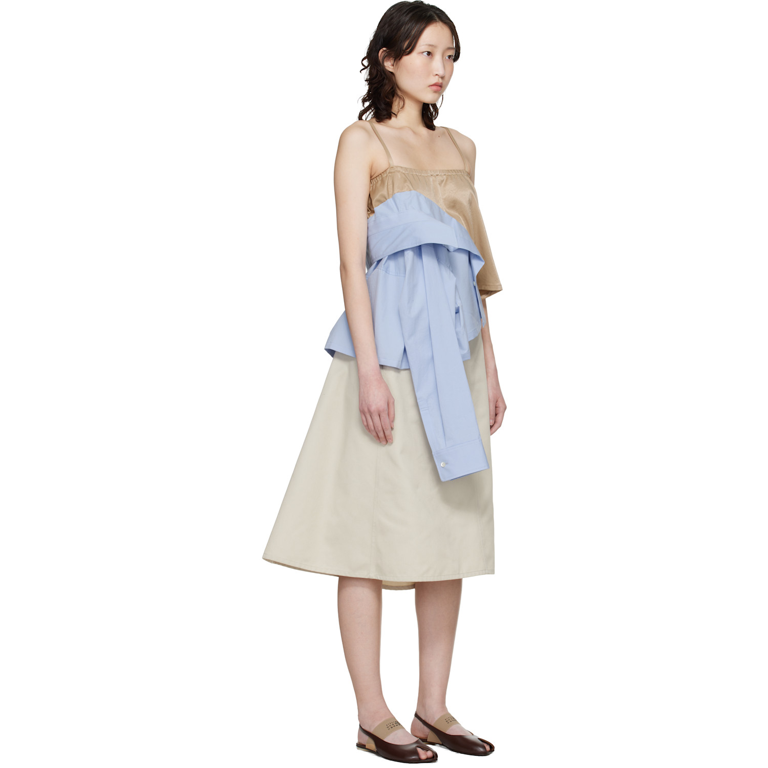  Maison Mihara Yasuhiro Beige & Blue Shirts Combined Camisole 