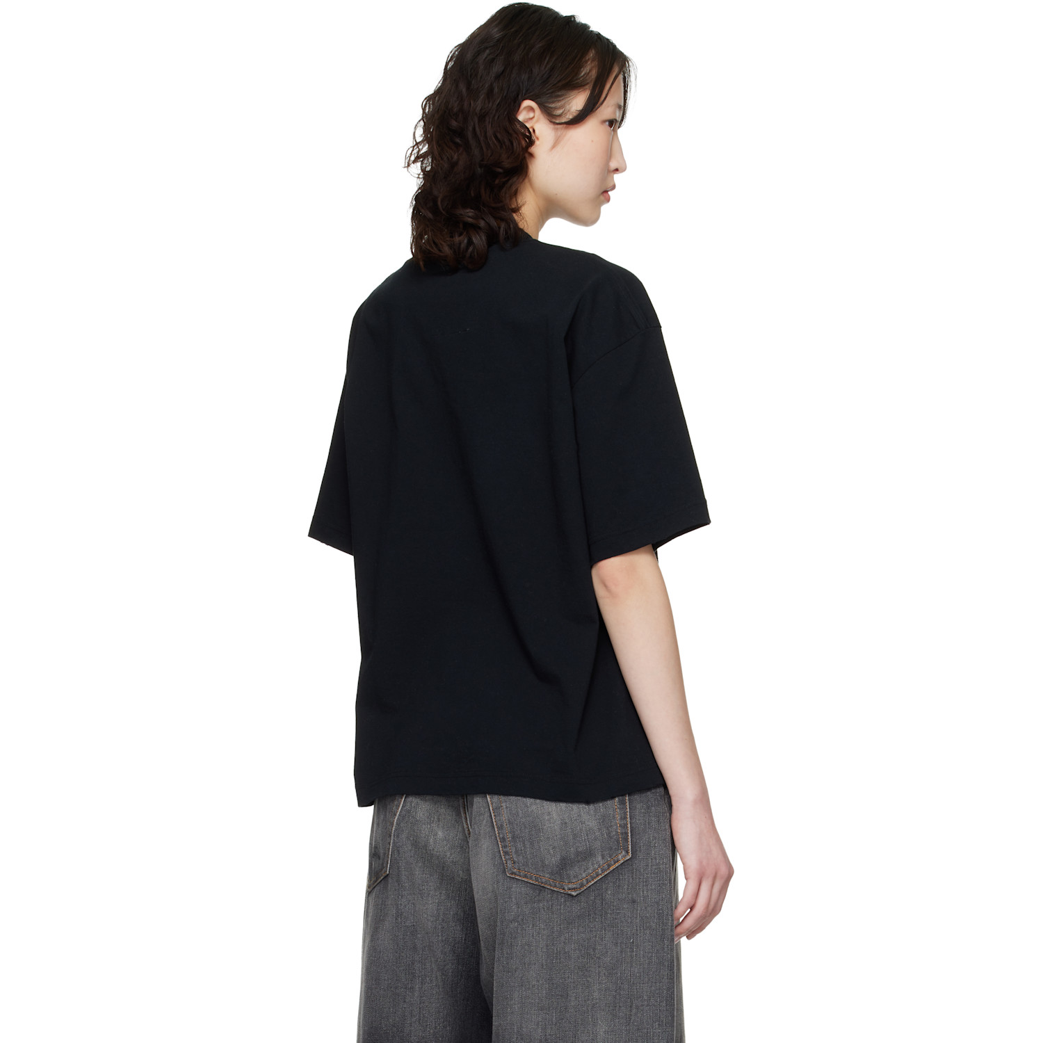  Maison Mihara Yasuhiro Black Cat Printed T-shirt 