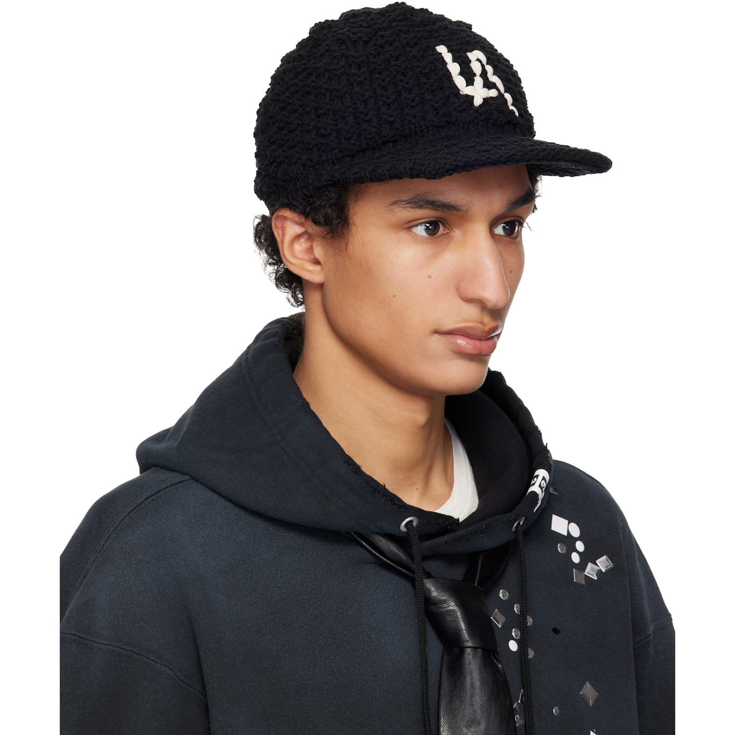  Maison Mihara Yasuhiro Black 'la' Knit Cap 