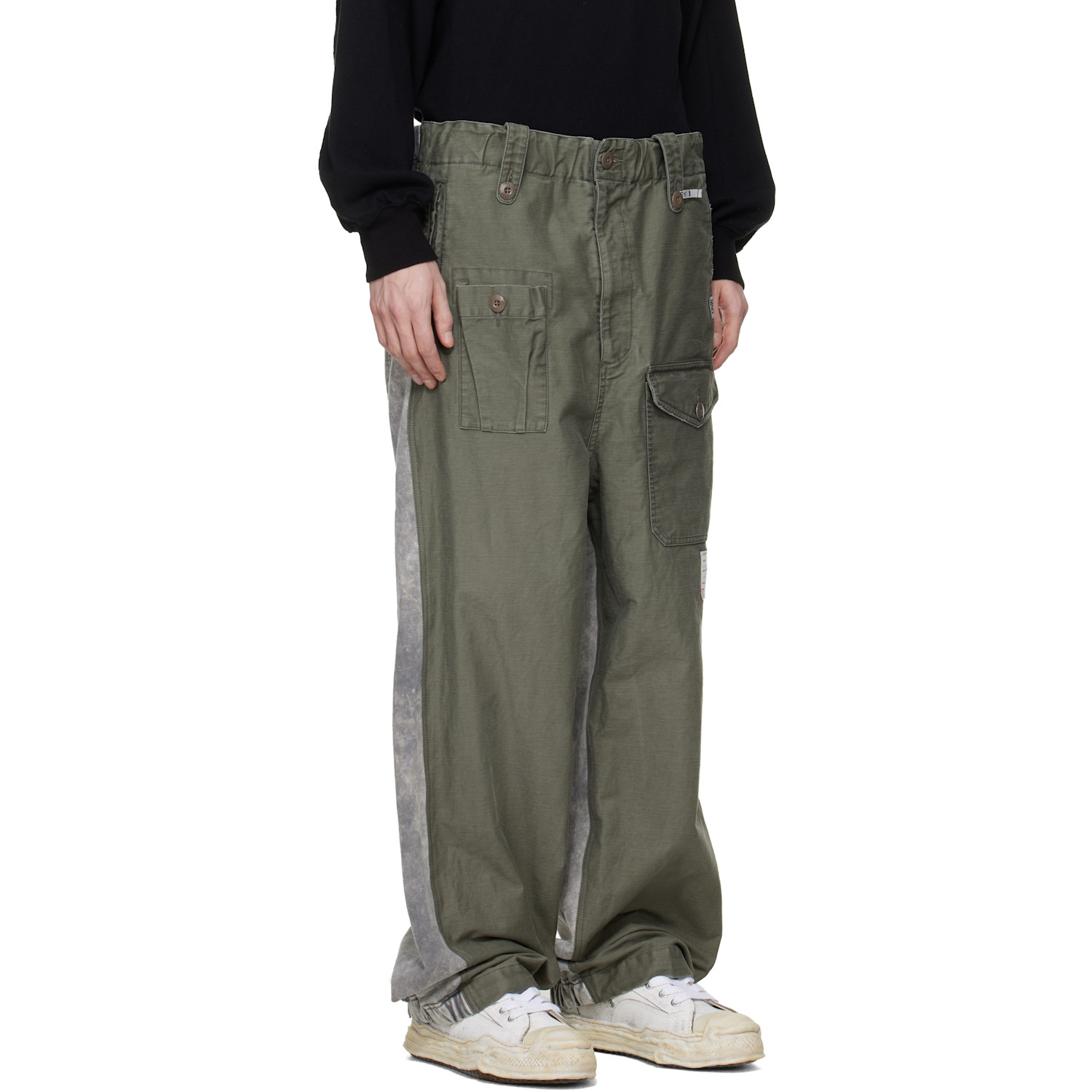  Maison Mihara Yasuhiro Khaki Sweat Pants Combined Cargo Pants 