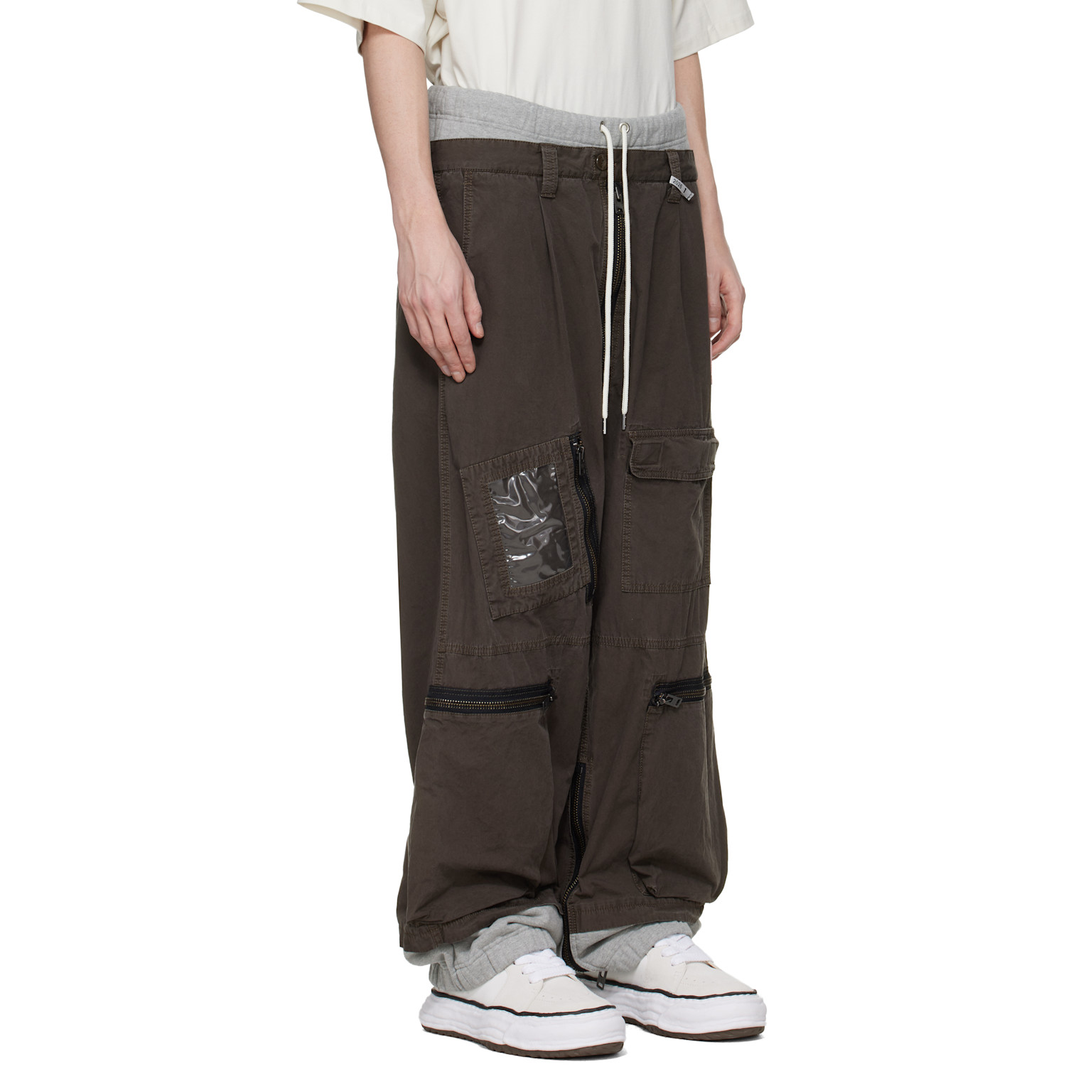  Maison Mihara Yasuhiro Brown Sweat Pants Combined Flight Cargo Pants 