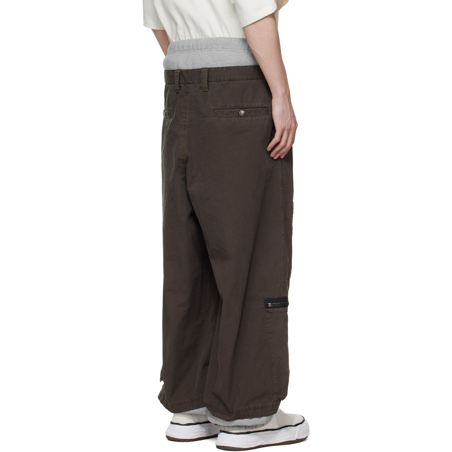  Maison Mihara Yasuhiro Brown Sweat Pants Combined Flight Cargo Pants 