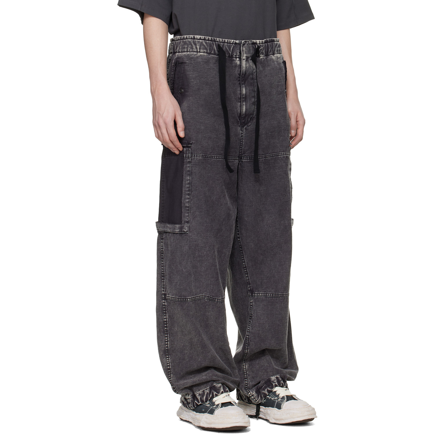  Maison Mihara Yasuhiro Gray Cotton Satin Cargo Pants 