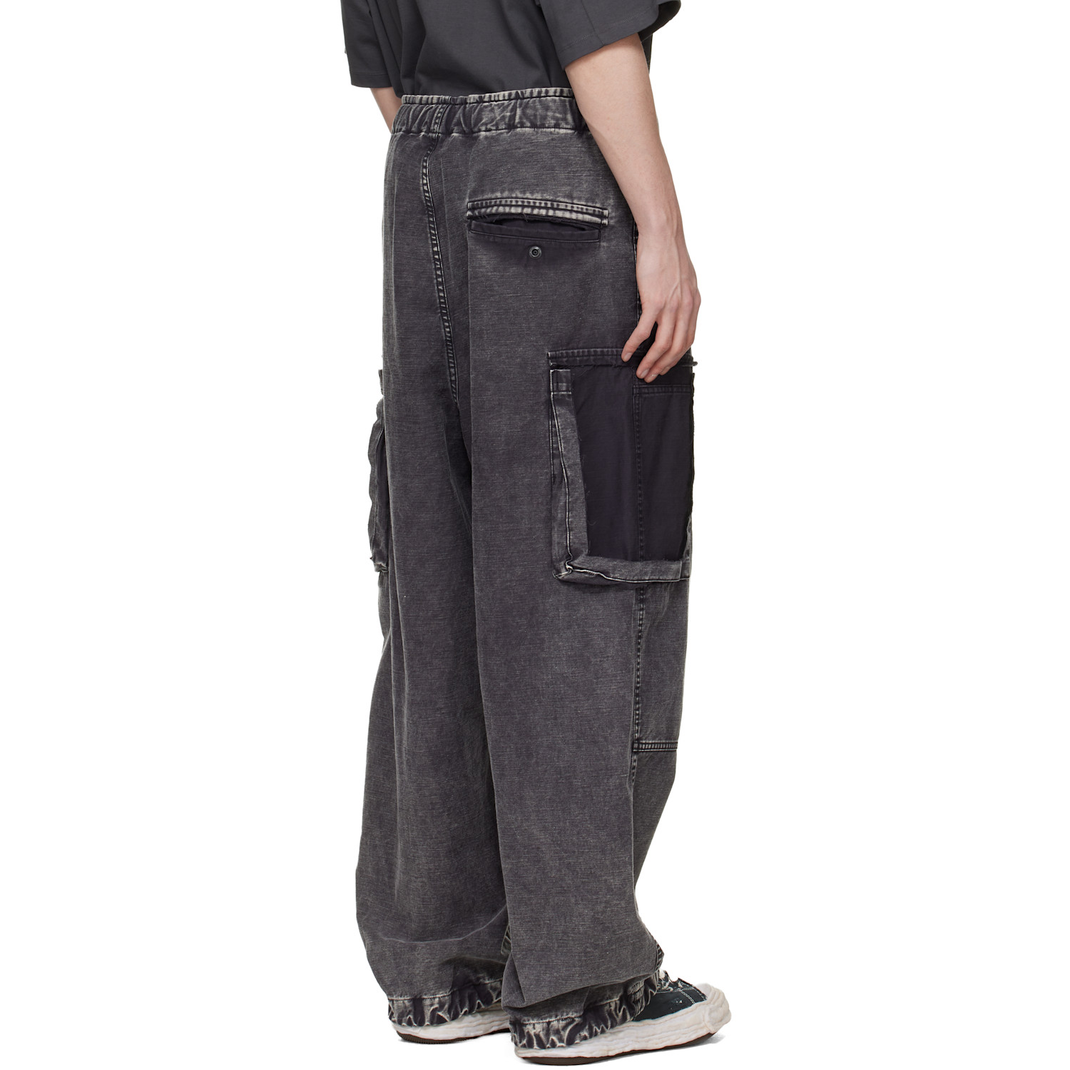  Maison Mihara Yasuhiro Gray Cotton Satin Cargo Pants 