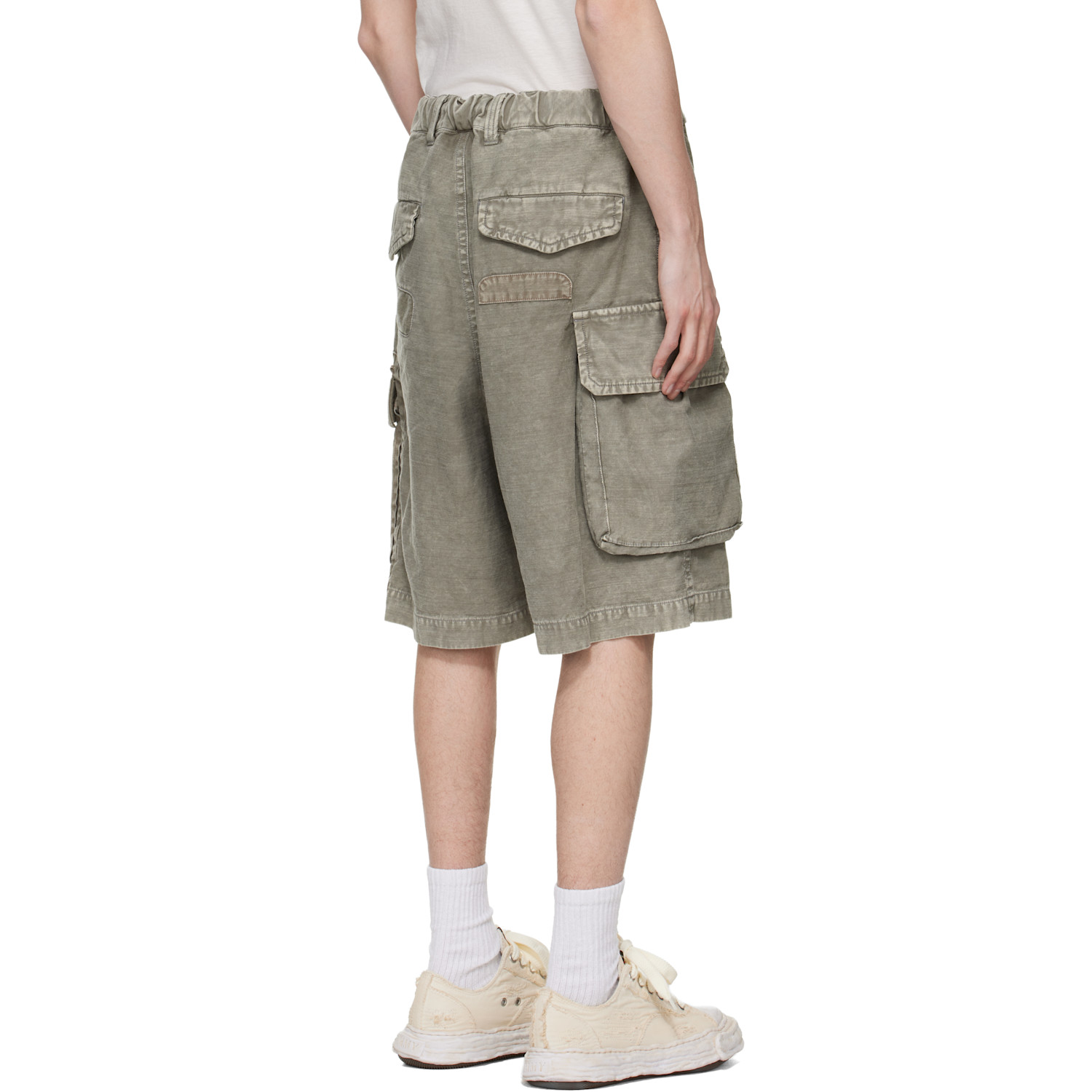  Maison Mihara Yasuhiro Taupe Repaired Cargo Shorts 