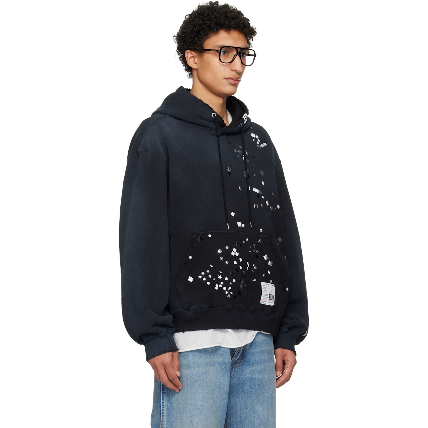  Maison Mihara Yasuhiro Black Embellished Hoodie 