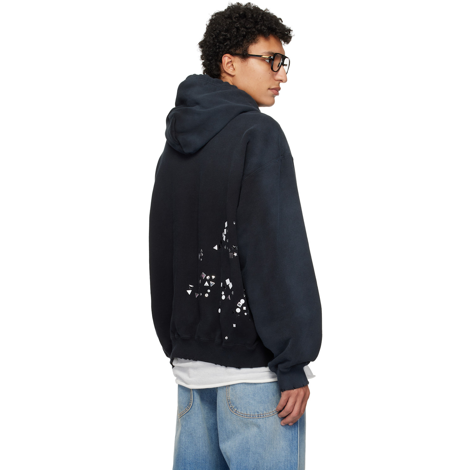  Maison Mihara Yasuhiro Black Embellished Hoodie 