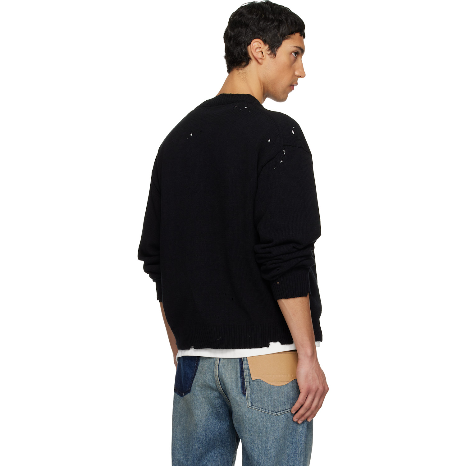  Maison Mihara Yasuhiro Black Message Jacquard Knit Sweater 