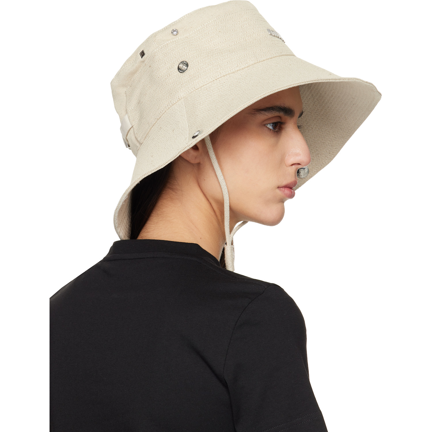  Jacquemus Beige 'the De-nîmes' Denim Bucket Hat 