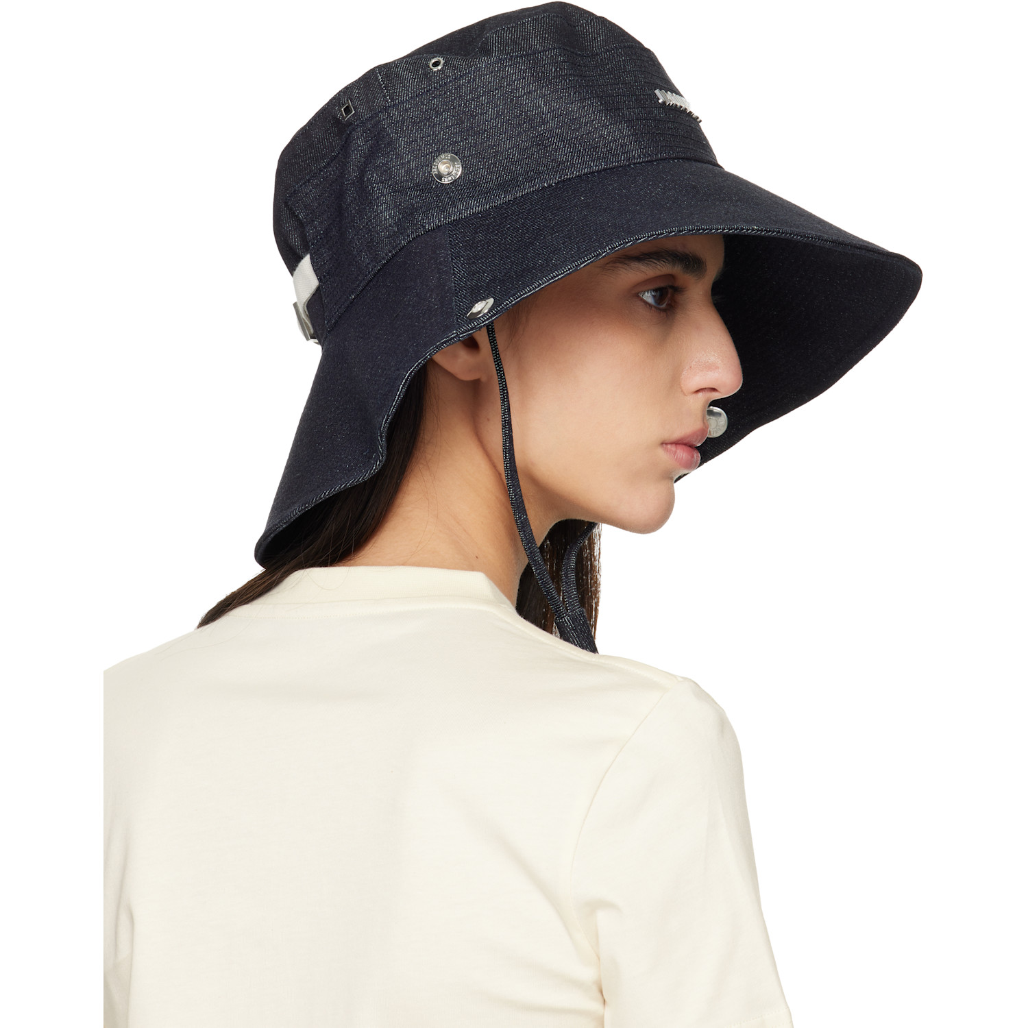  Jacquemus Navy La Croisière 'the De-nîmes' Denim Bucket Hat 