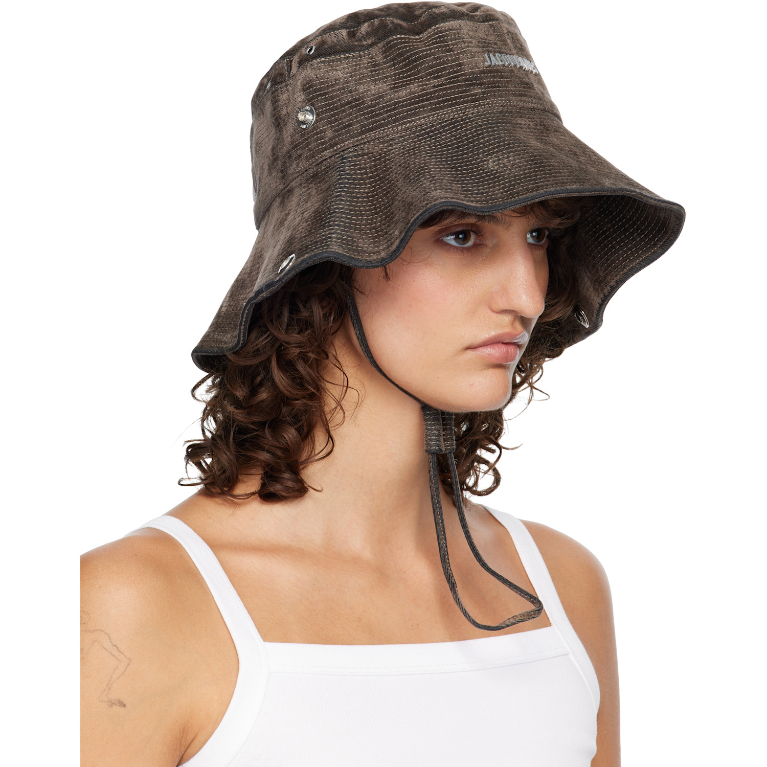  Jacquemus Khaki 'the De-nîmes Denim' Bucket Hat 