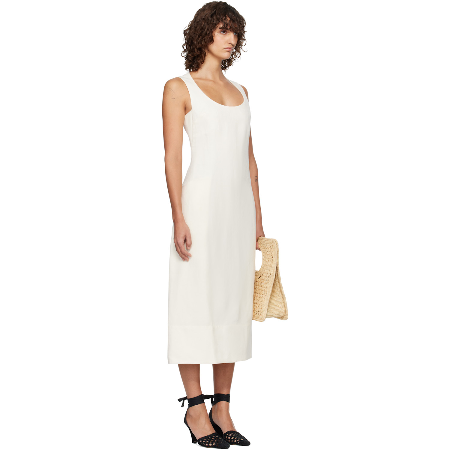  Jacquemus Off-white 'the Tablier' Midi Dress 