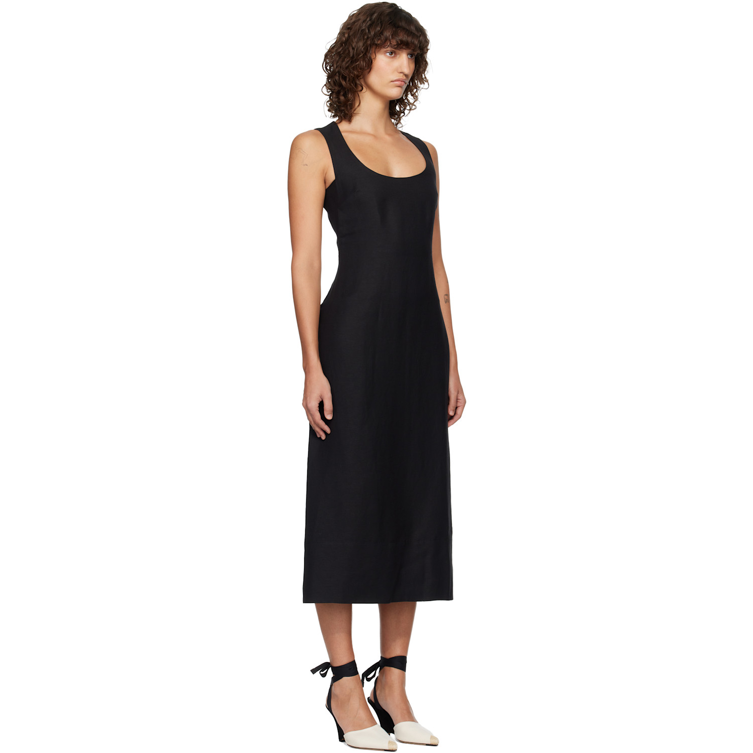  Jacquemus Black 'the Tablier' Midi Dress 