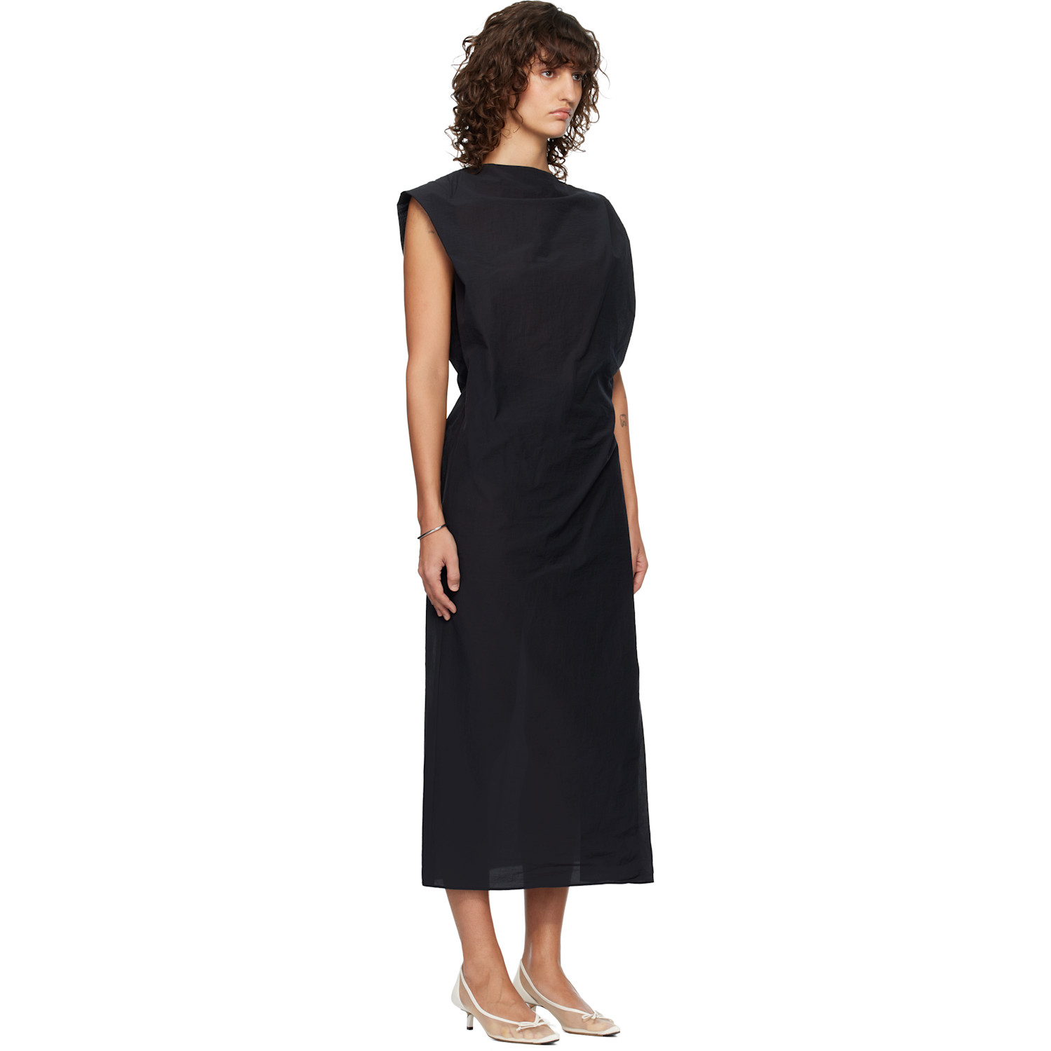  Jacquemus Black 'the Drap' Midi Dress 