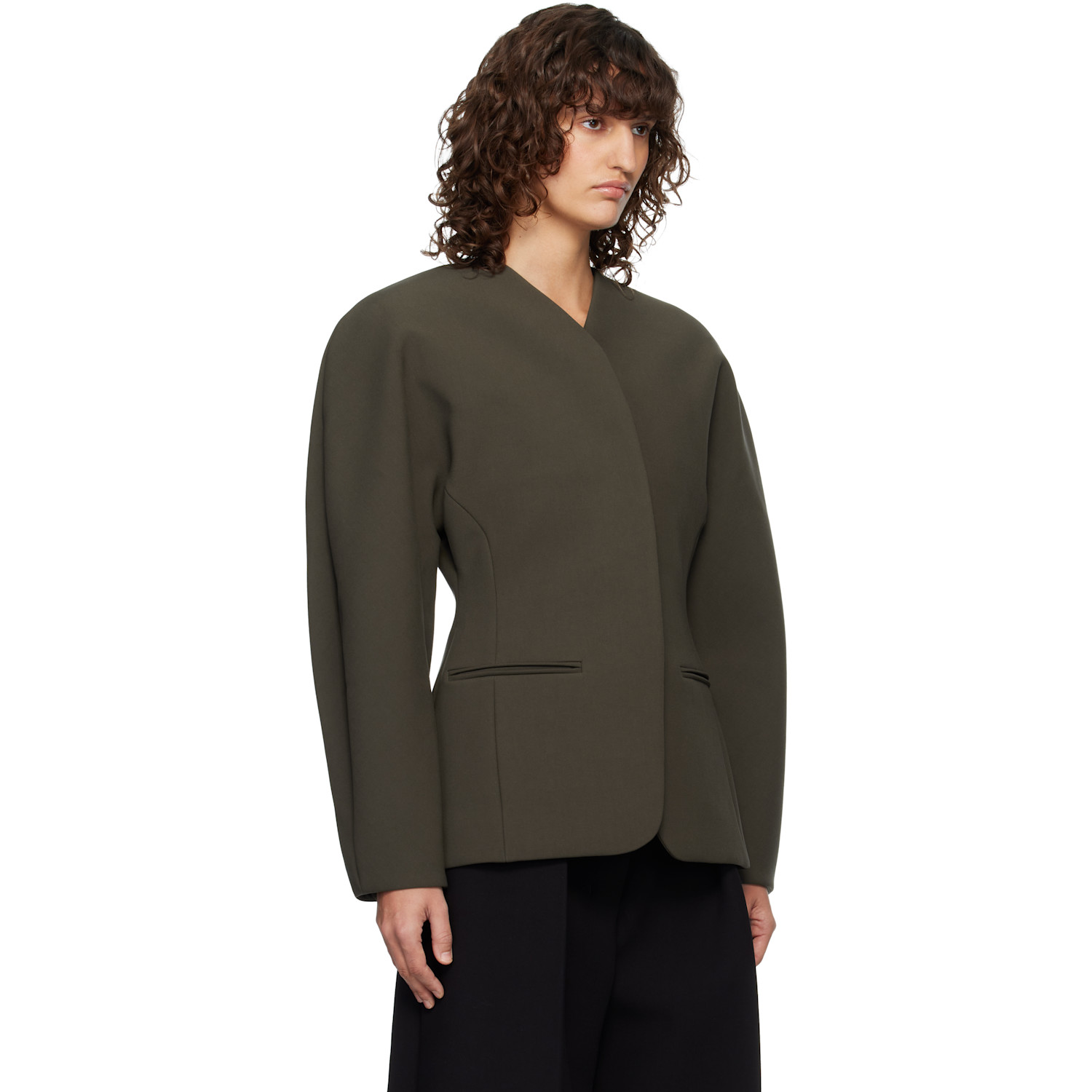  Jacquemus Khaki 'the Ovalo' Blazer 