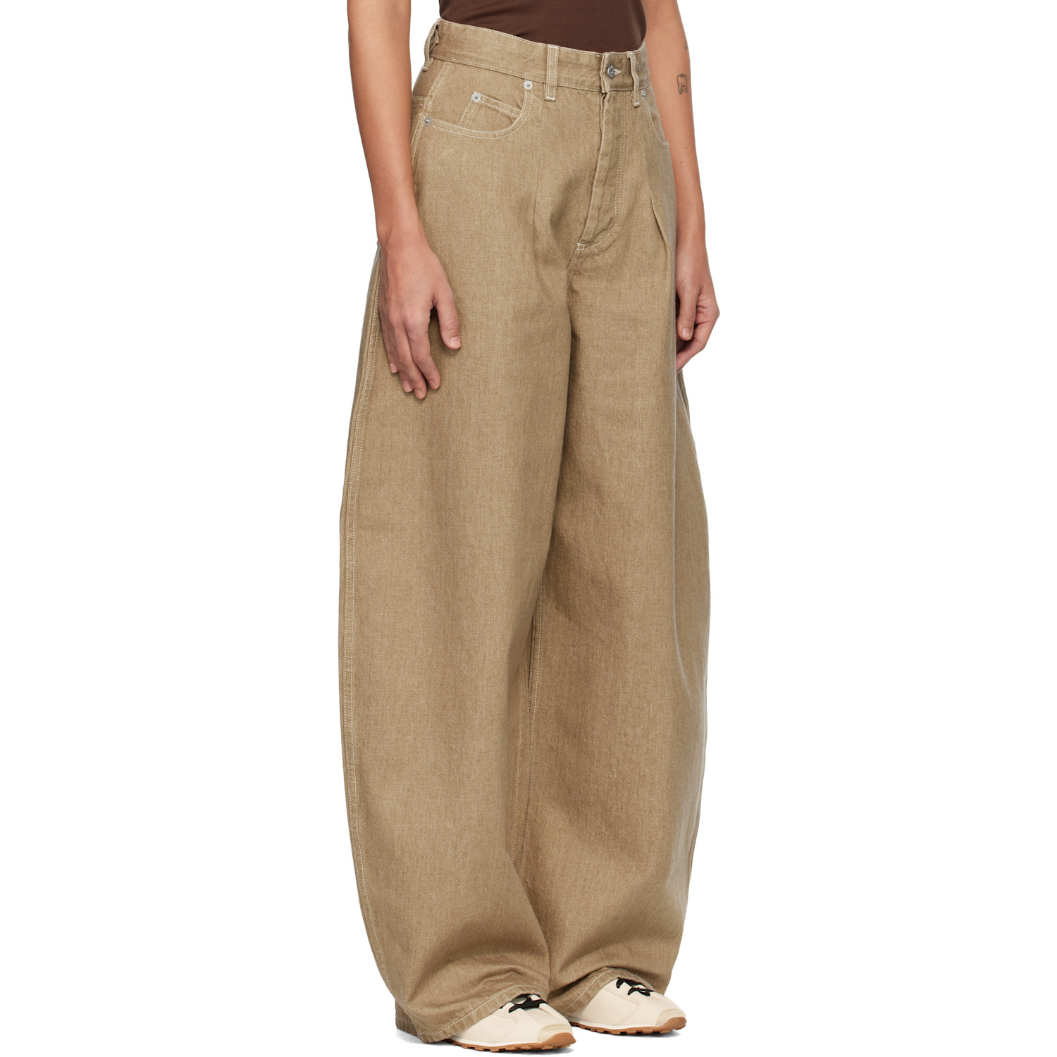  Jacquemus Beige 'the Ovalo De-nîmes Denim' Jeans 