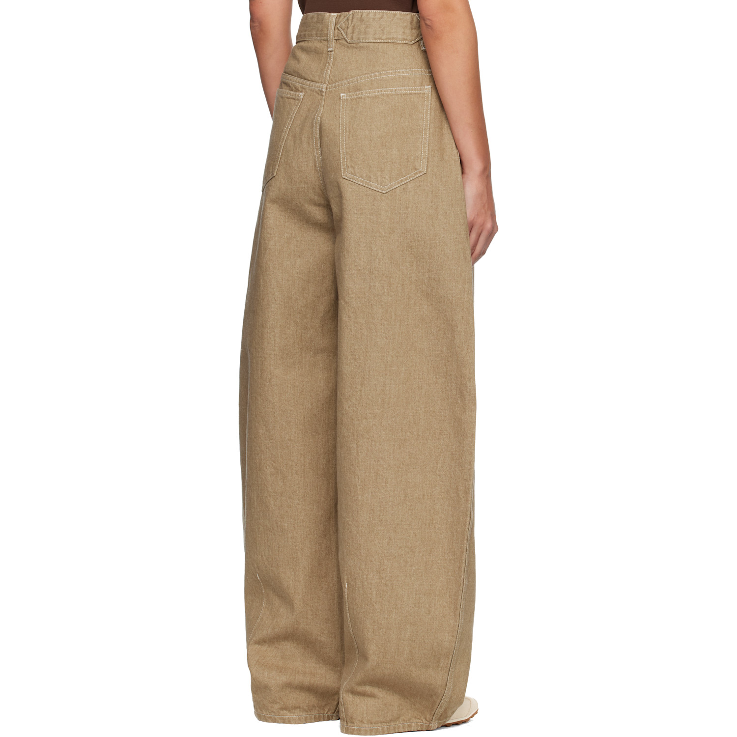  Jacquemus Beige 'the Ovalo De-nîmes Denim' Jeans 
