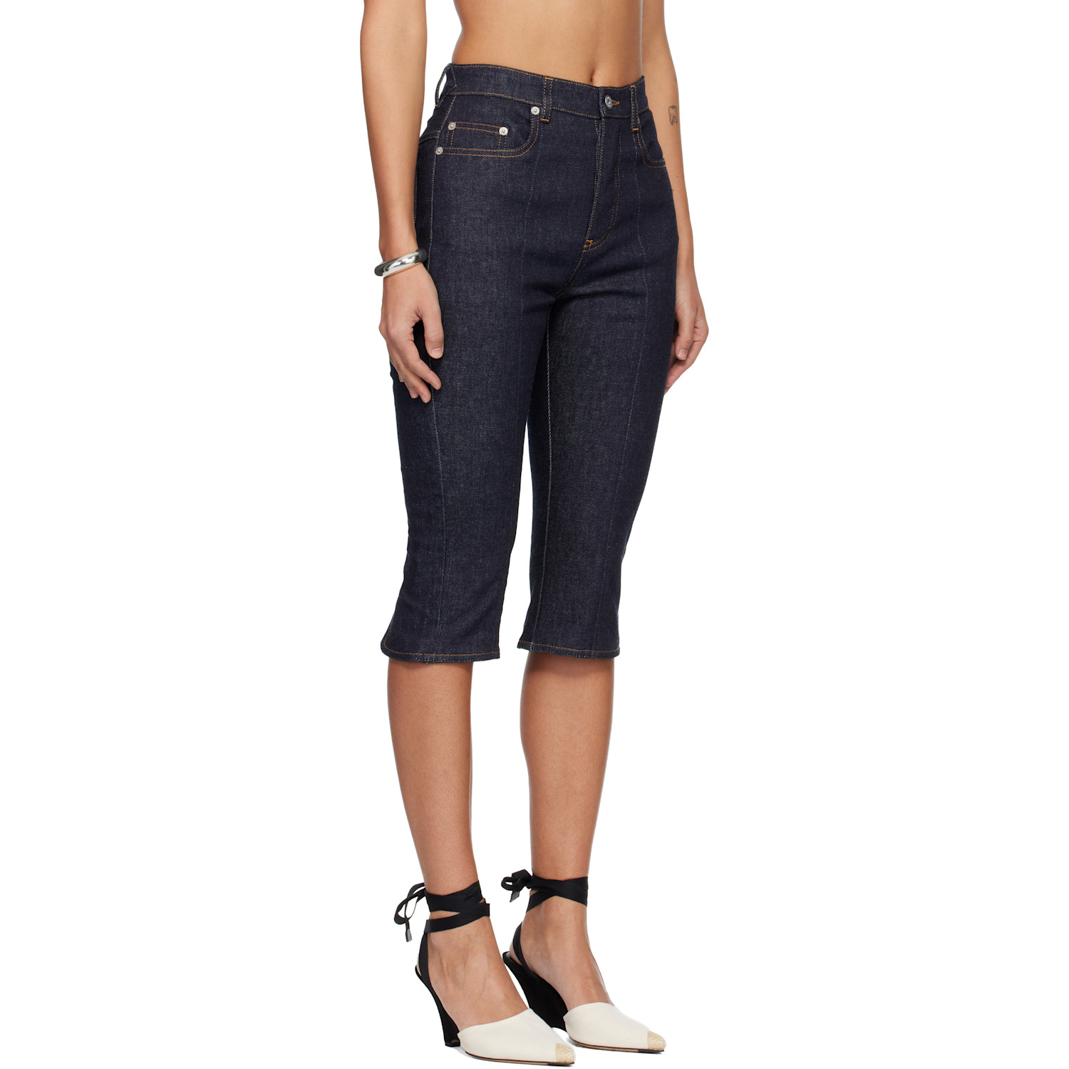  Jacquemus Navy 'the De-nîmes Denim Capri' Jeans 