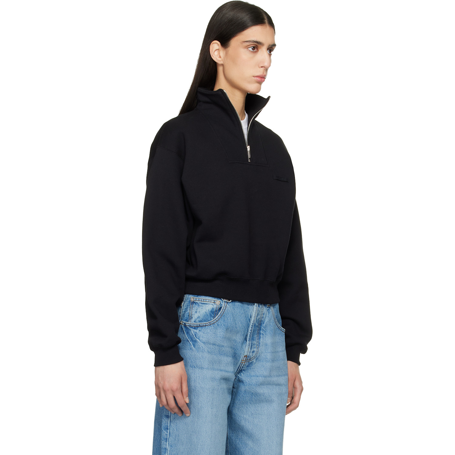  Jacquemus Black 'the Gros Grain Zipped-rollneck' Sweatshirt 