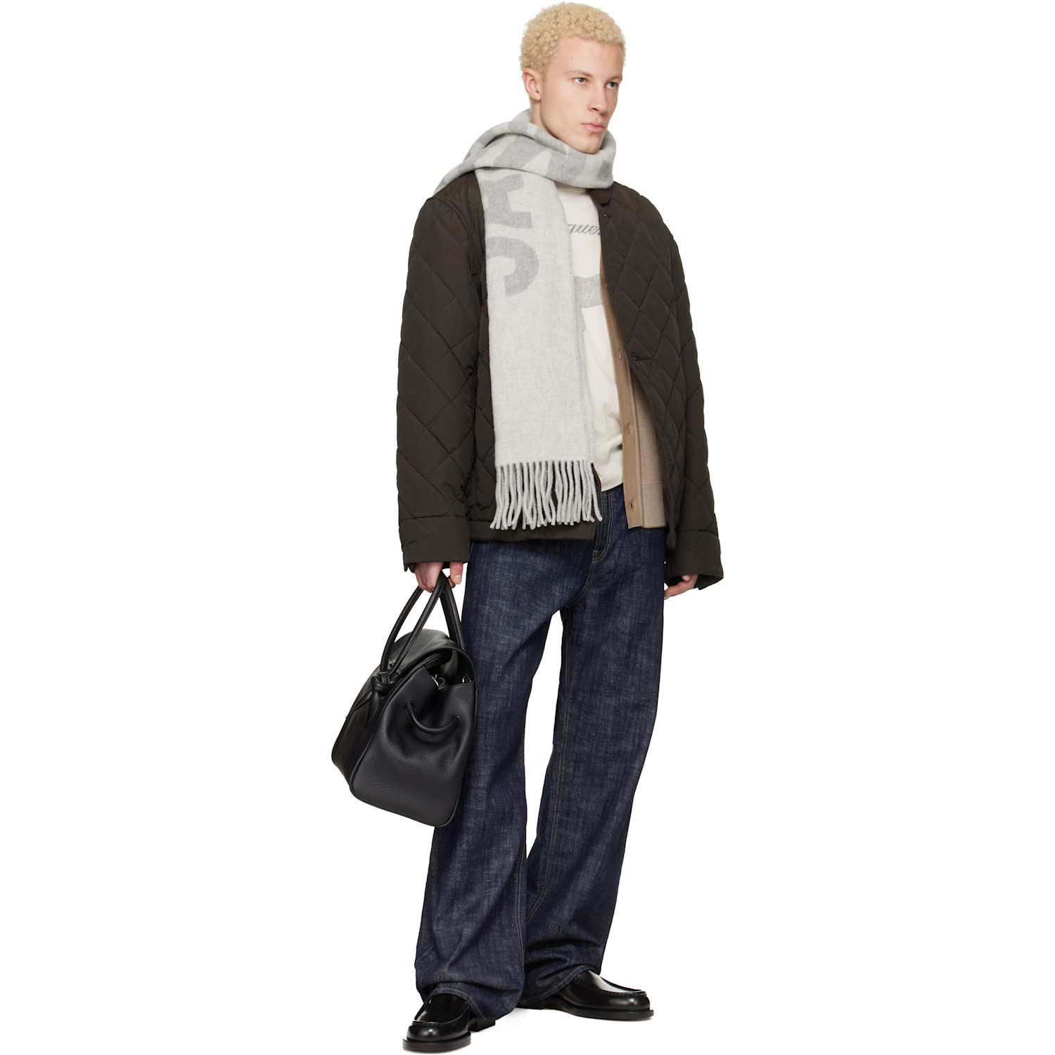  Jacquemus Gray 'the Jacquemus' Scarf 