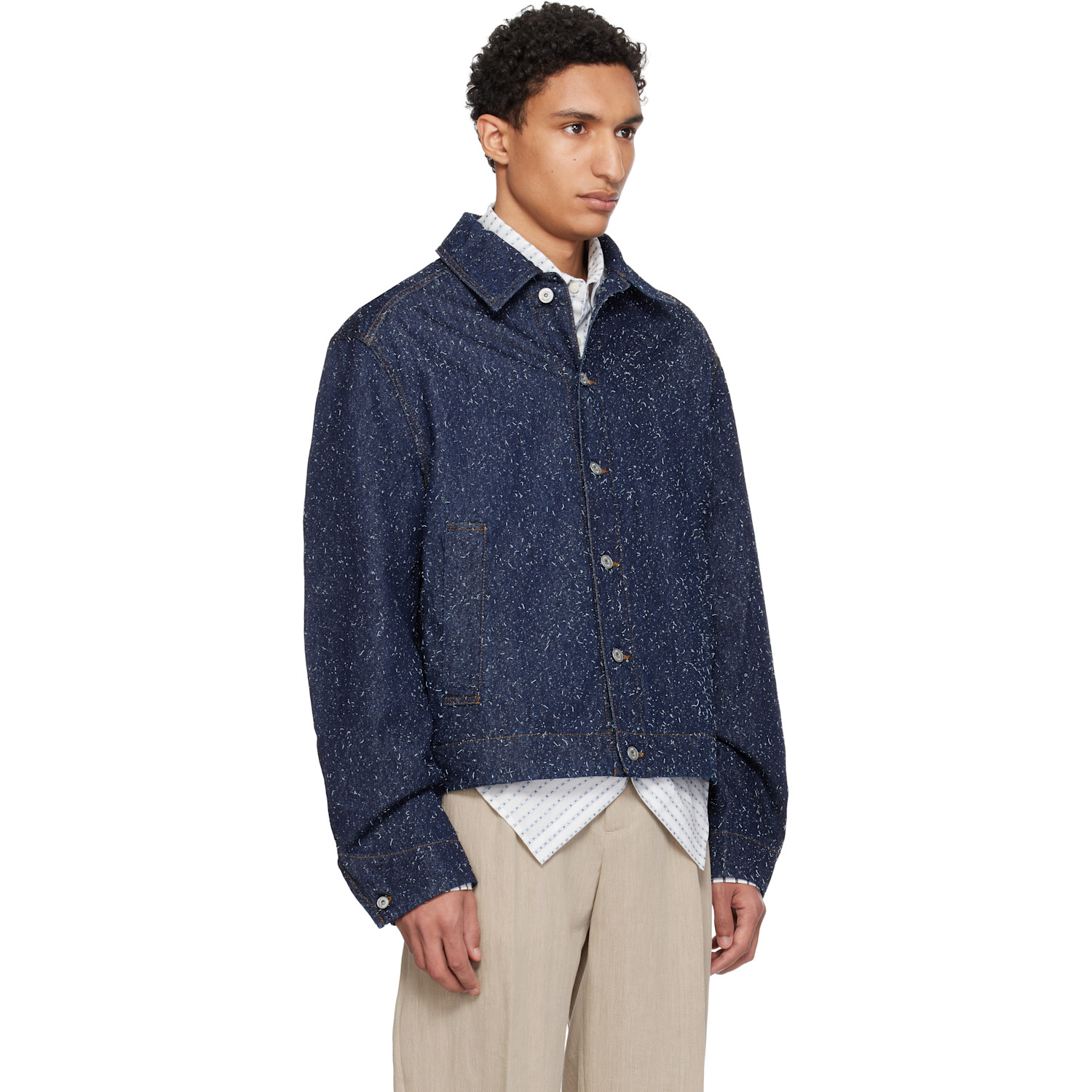  Jacquemus Navy 'the Mirada De-nîmes' Denim Jacket 
