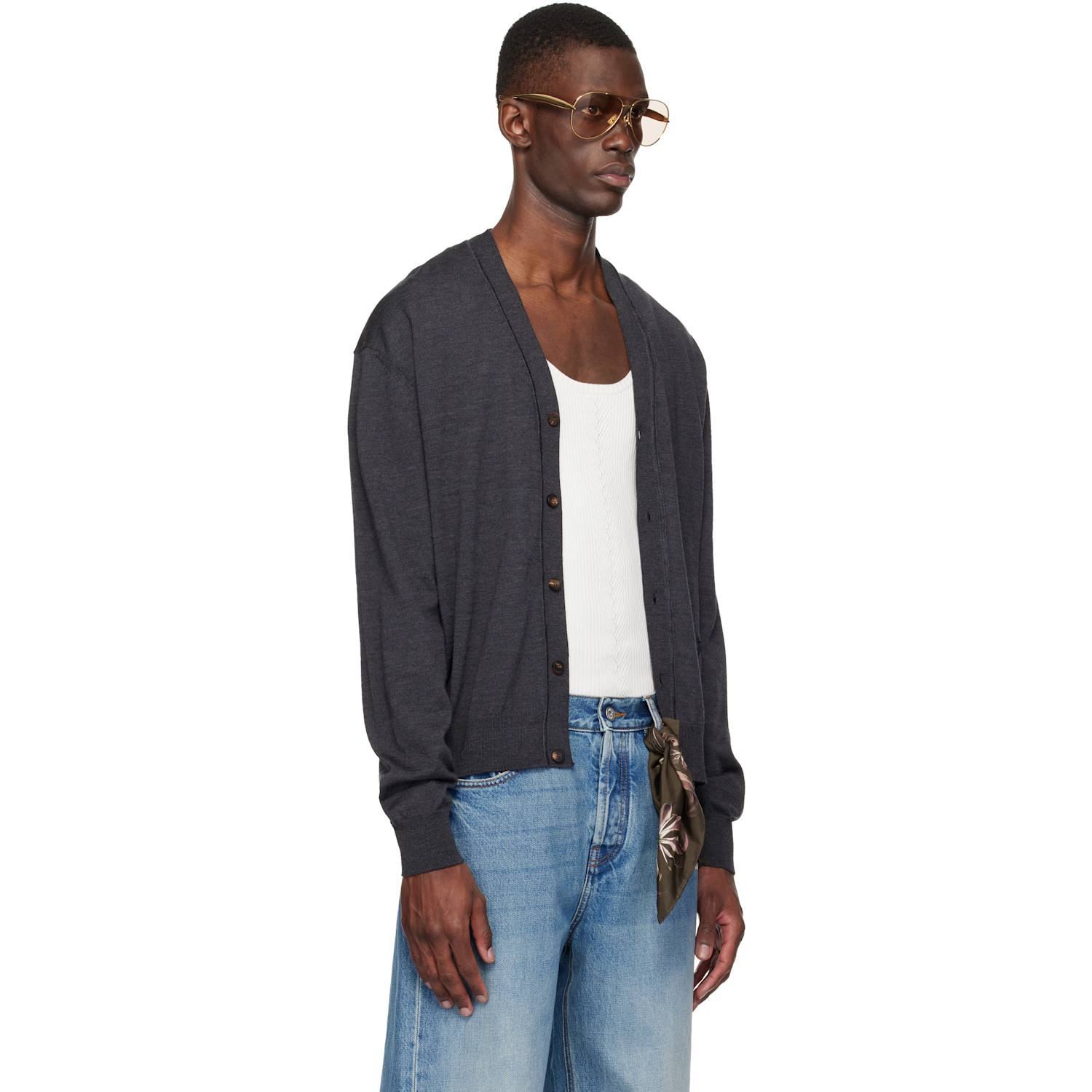  Jacquemus Gray 'the J' Cardigan 