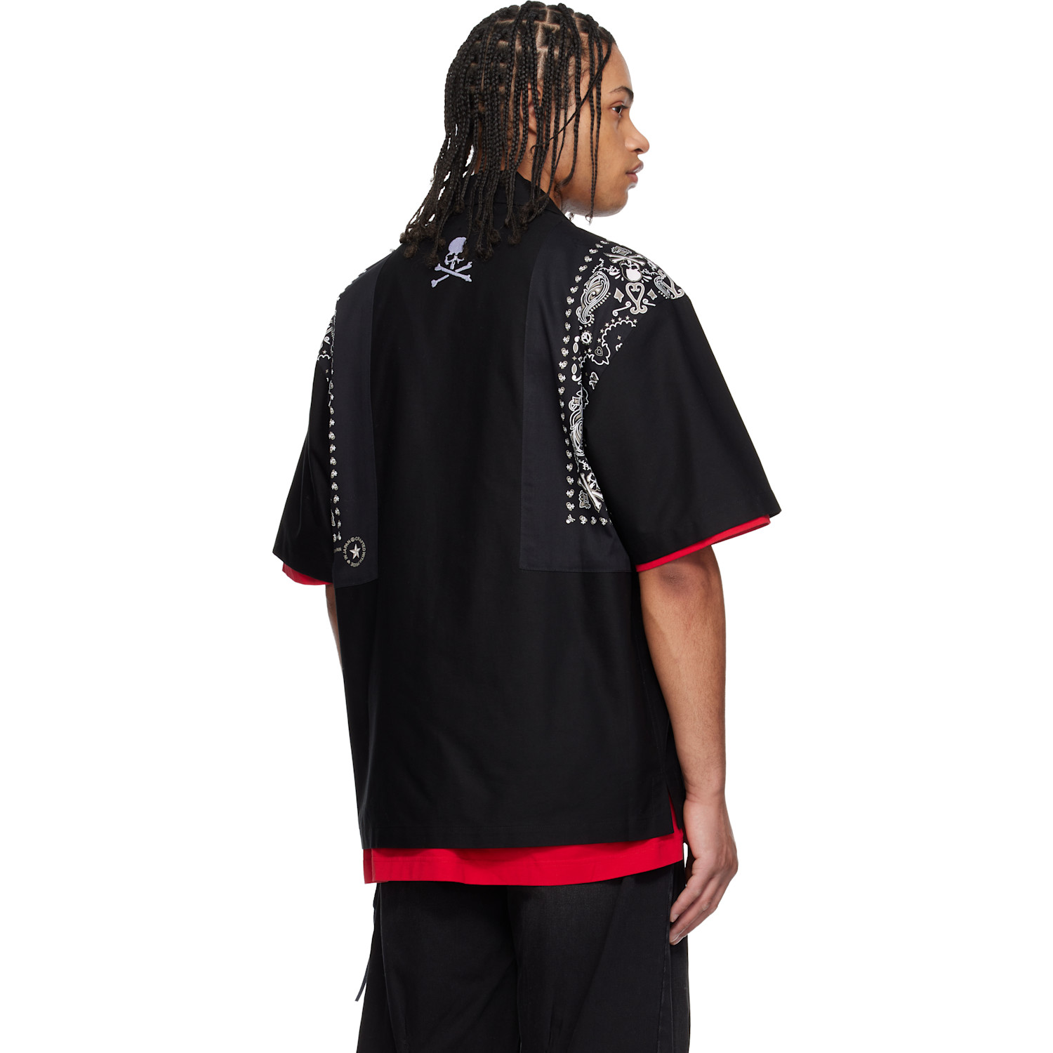  Mastermind Japan Black Bandana Short Sleeve Shirt 