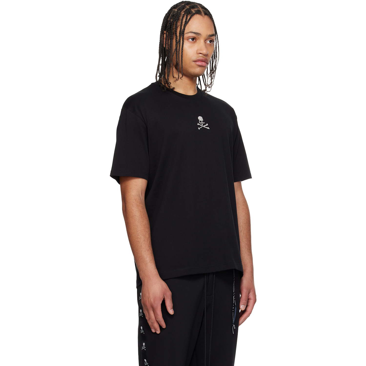  Mastermind Japan Black Glass Beaded Loopwheel T-shirt 