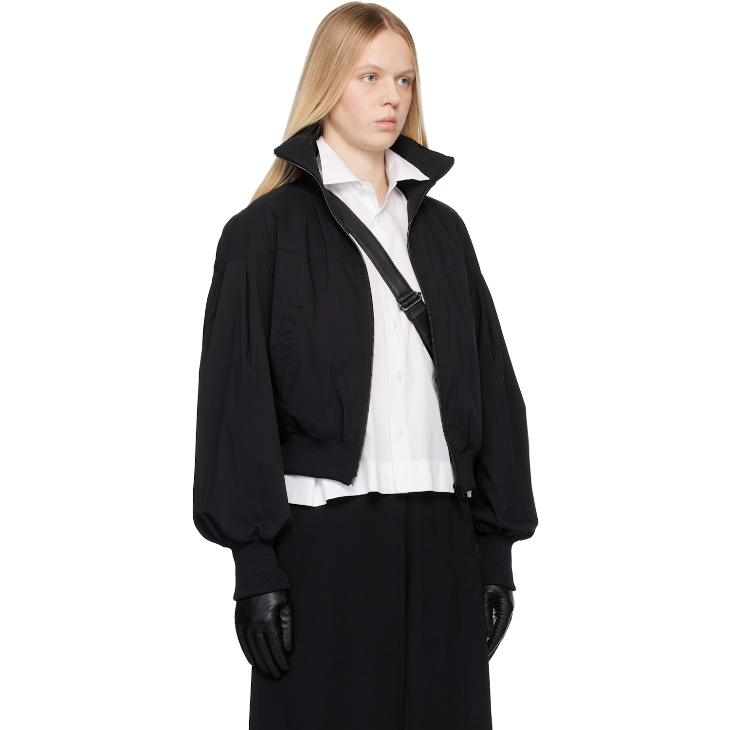  Yohji Yamamoto Black Weather Cloth Paneled Blouson Jacket 