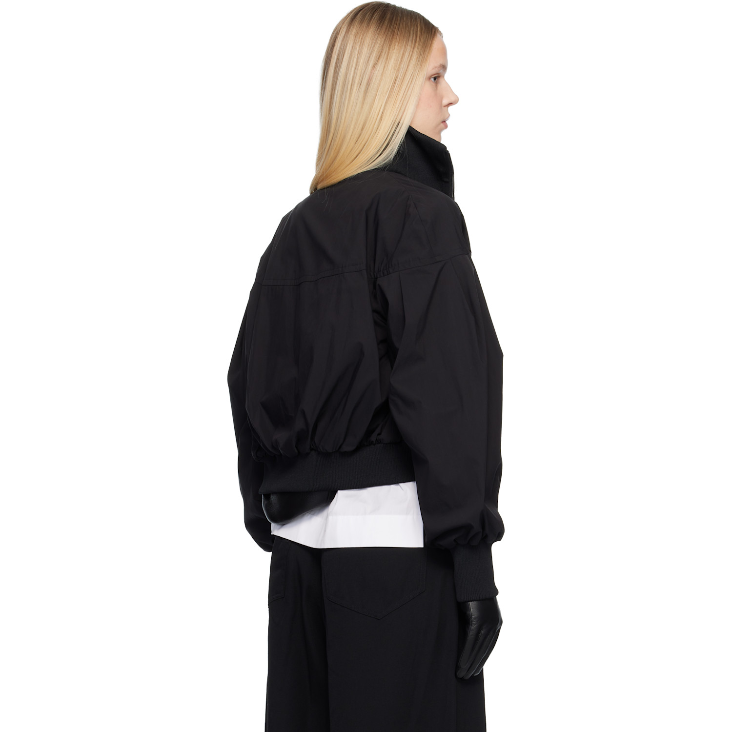  Yohji Yamamoto Black Weather Cloth Paneled Blouson Jacket 