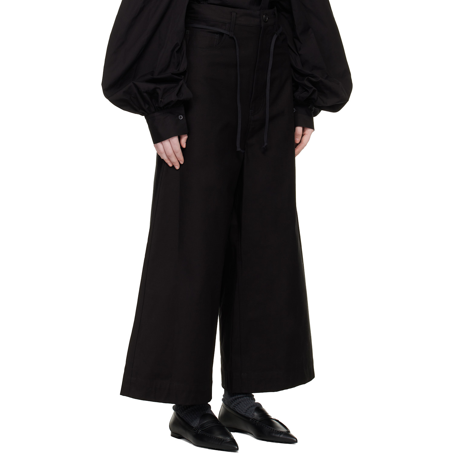  Yohji Yamamoto Black Double Loop D Trousers 