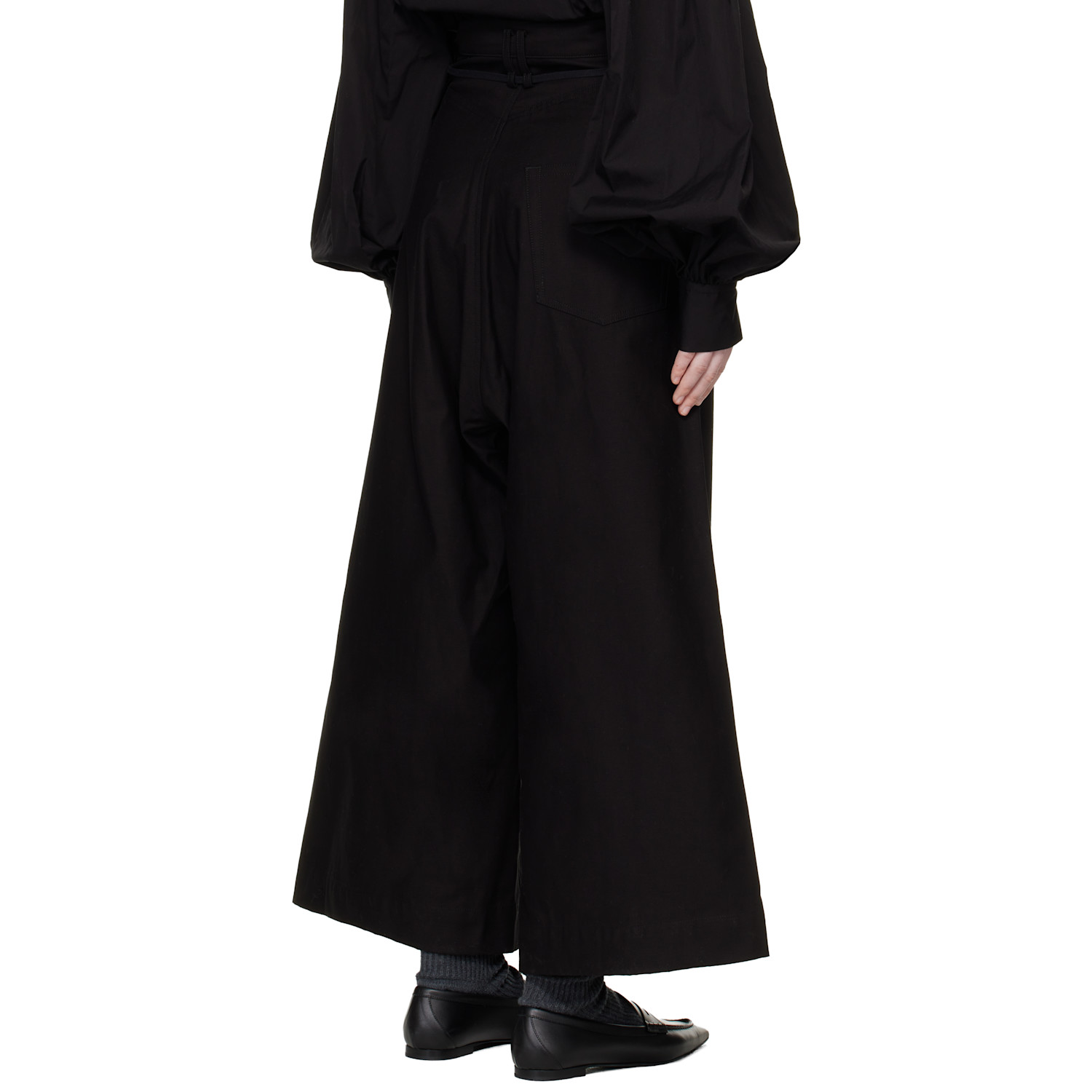  Yohji Yamamoto Black Double Loop D Trousers 