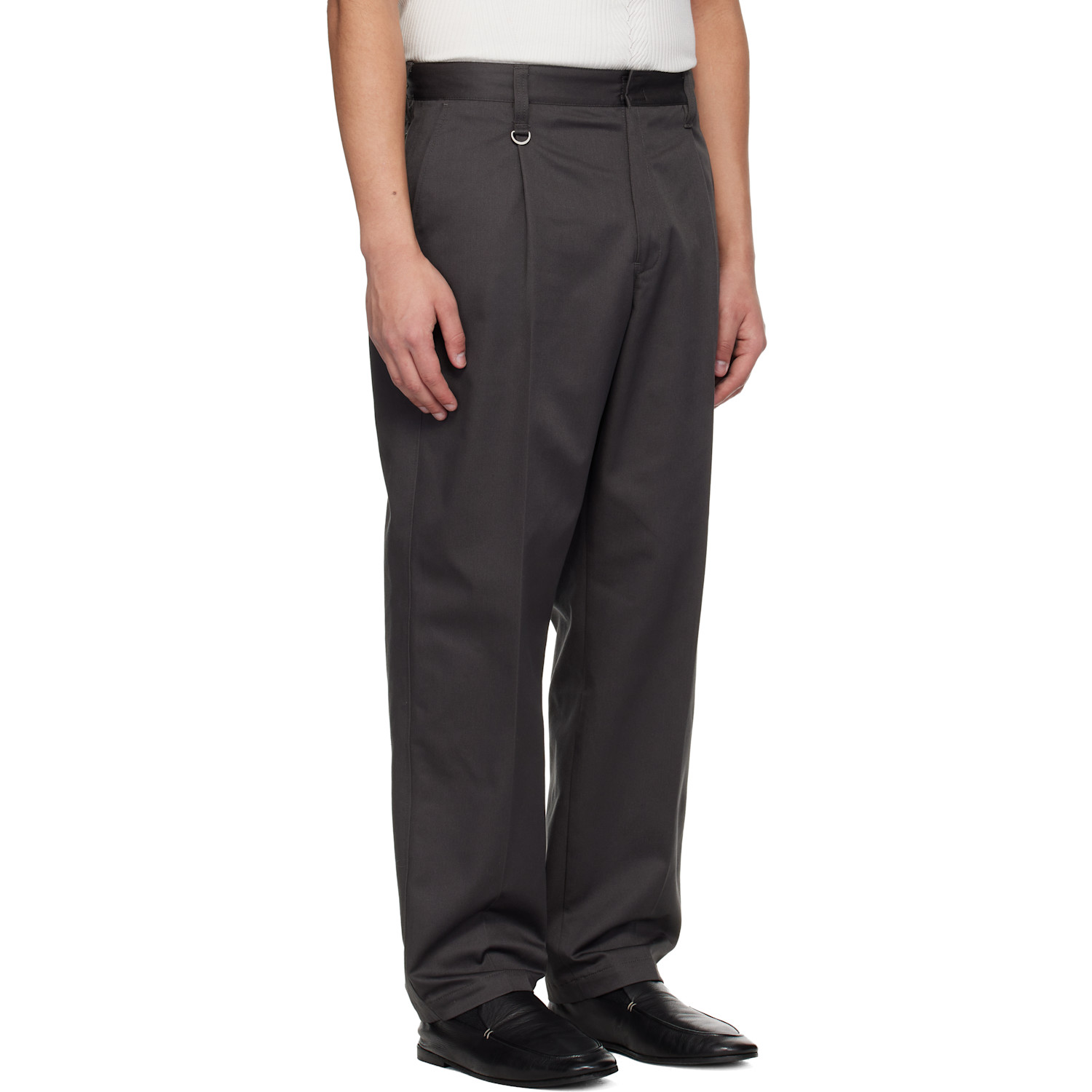  Yohji Yamamoto Gray Neighborhood Edition Tuck Work Trousers 