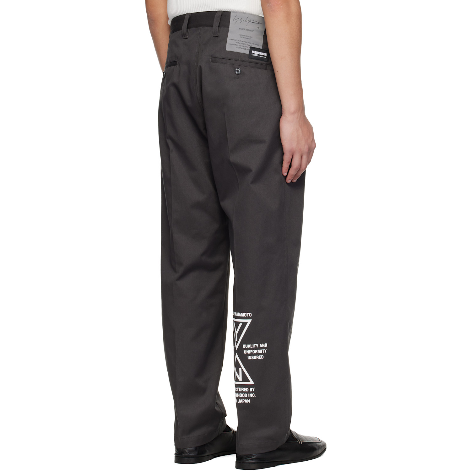  Yohji Yamamoto Gray Neighborhood Edition Tuck Work Trousers 