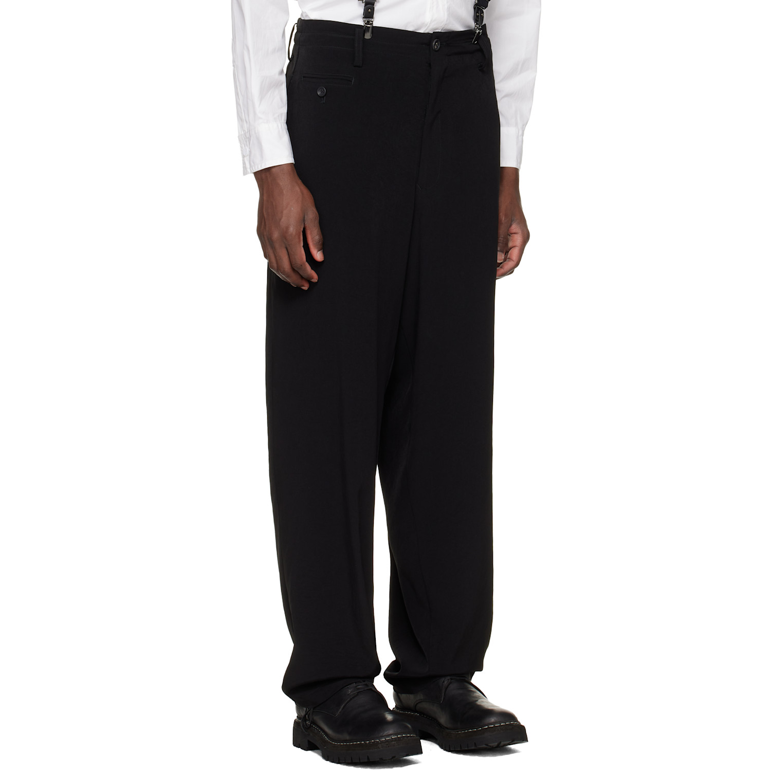  Yohji Yamamoto Black Box Pocket Trousers 
