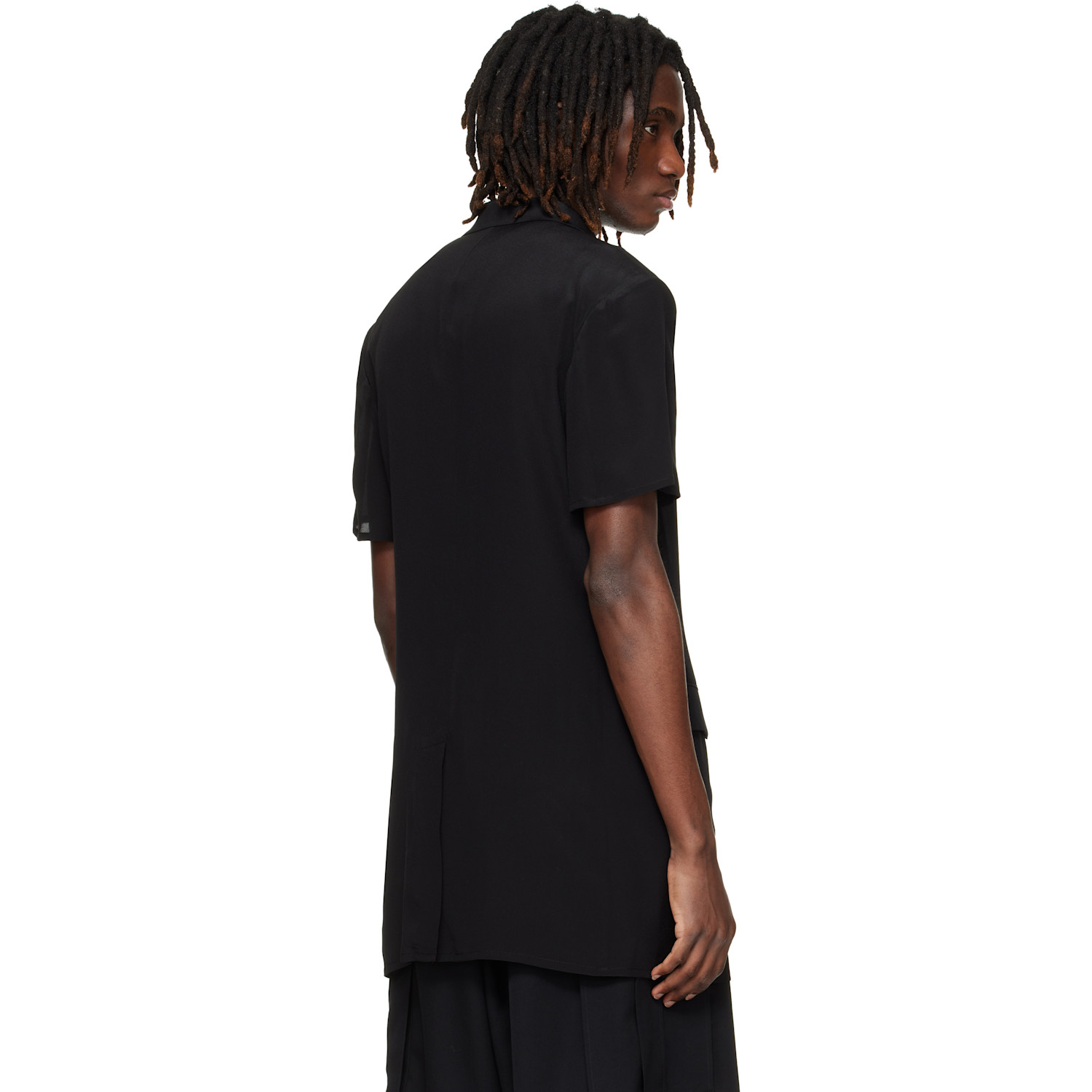  Yohji Yamamoto Black Short Sleeve Blazer 