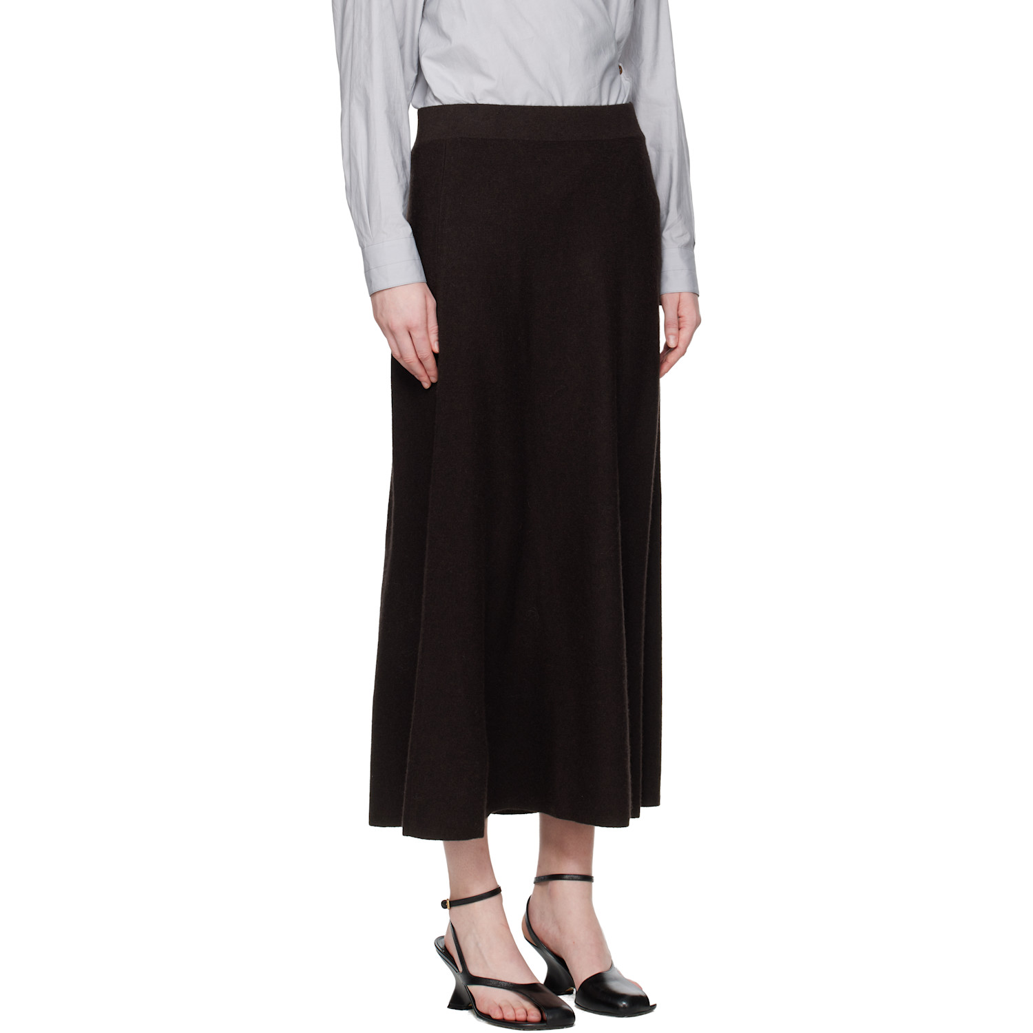  Lisa Yang Brown Torie Midi Skirt 