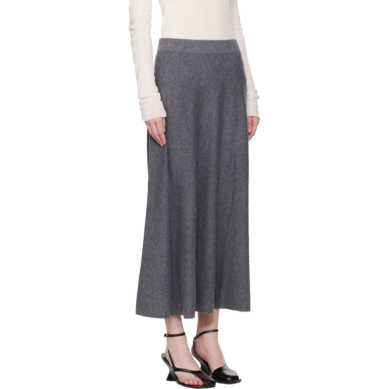  Lisa Yang Gray Torie Midi Skirt 