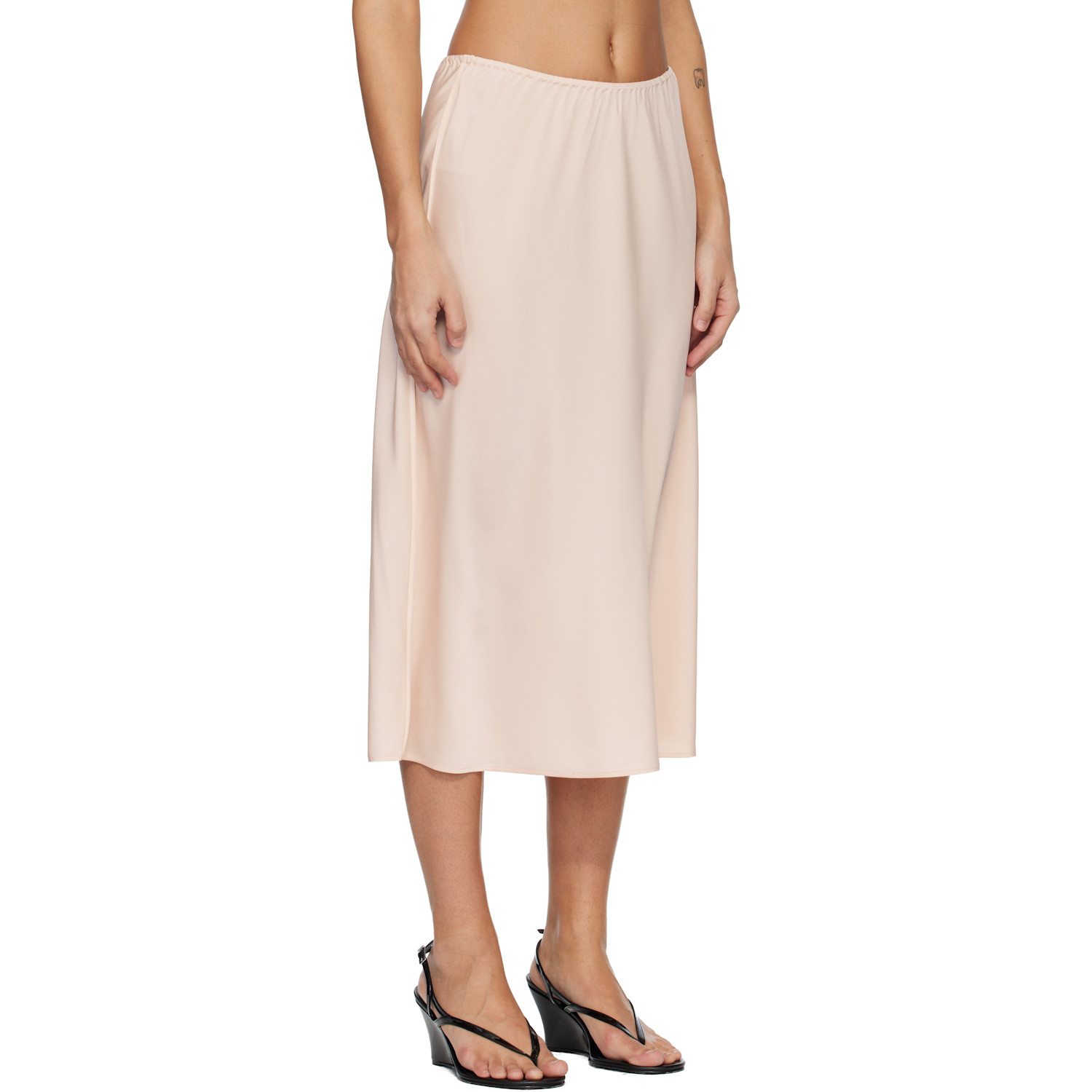  Lisa Yang Pink Silk Midi Skirt 