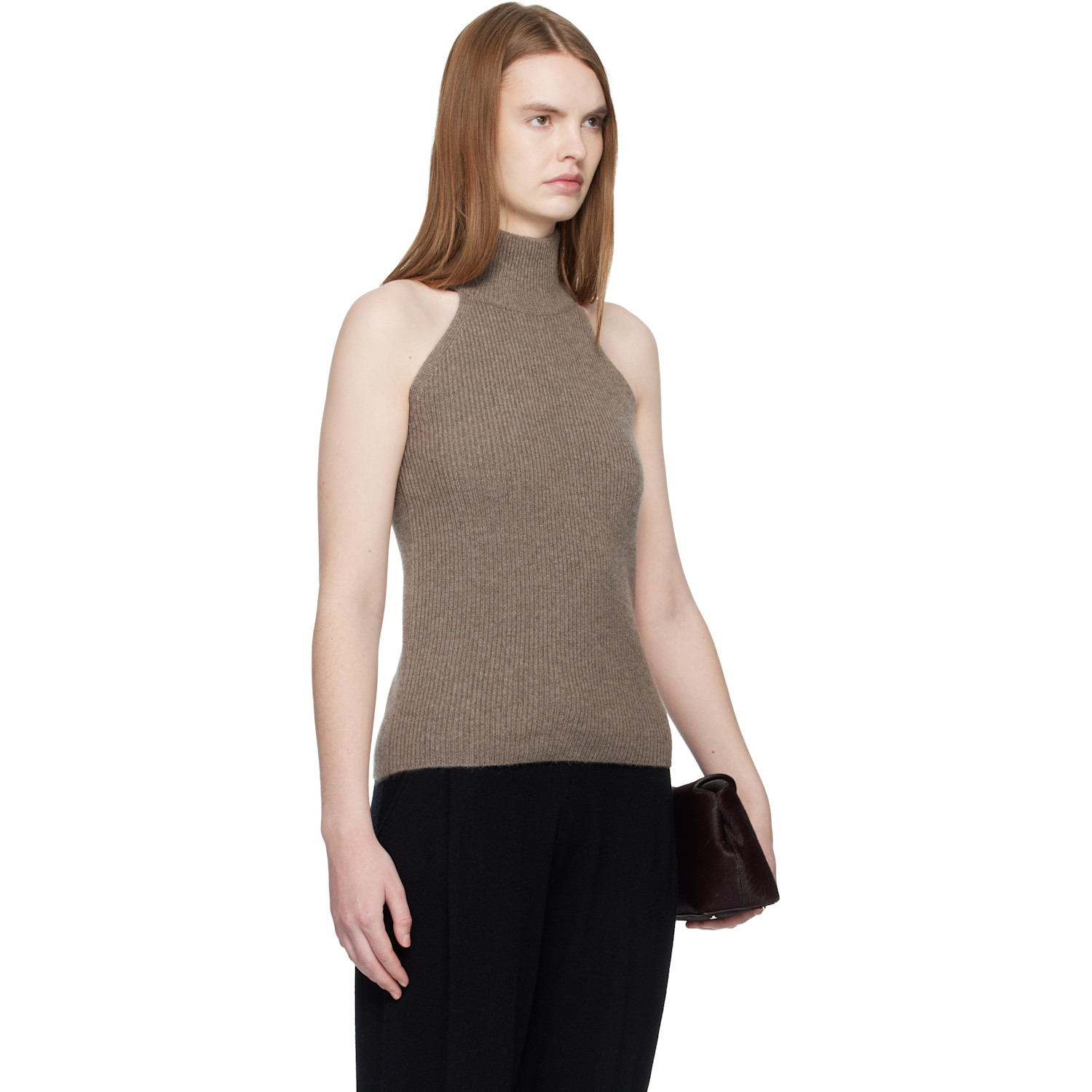  Lisa Yang Taupe 'the Freya' Top 