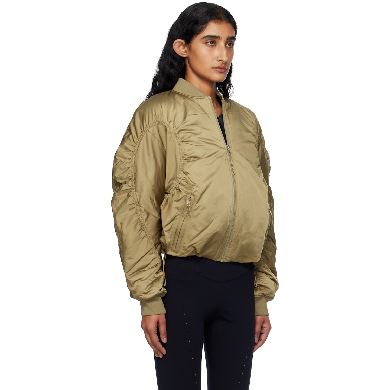  On Khaki Varsity Bomber Jacket 
