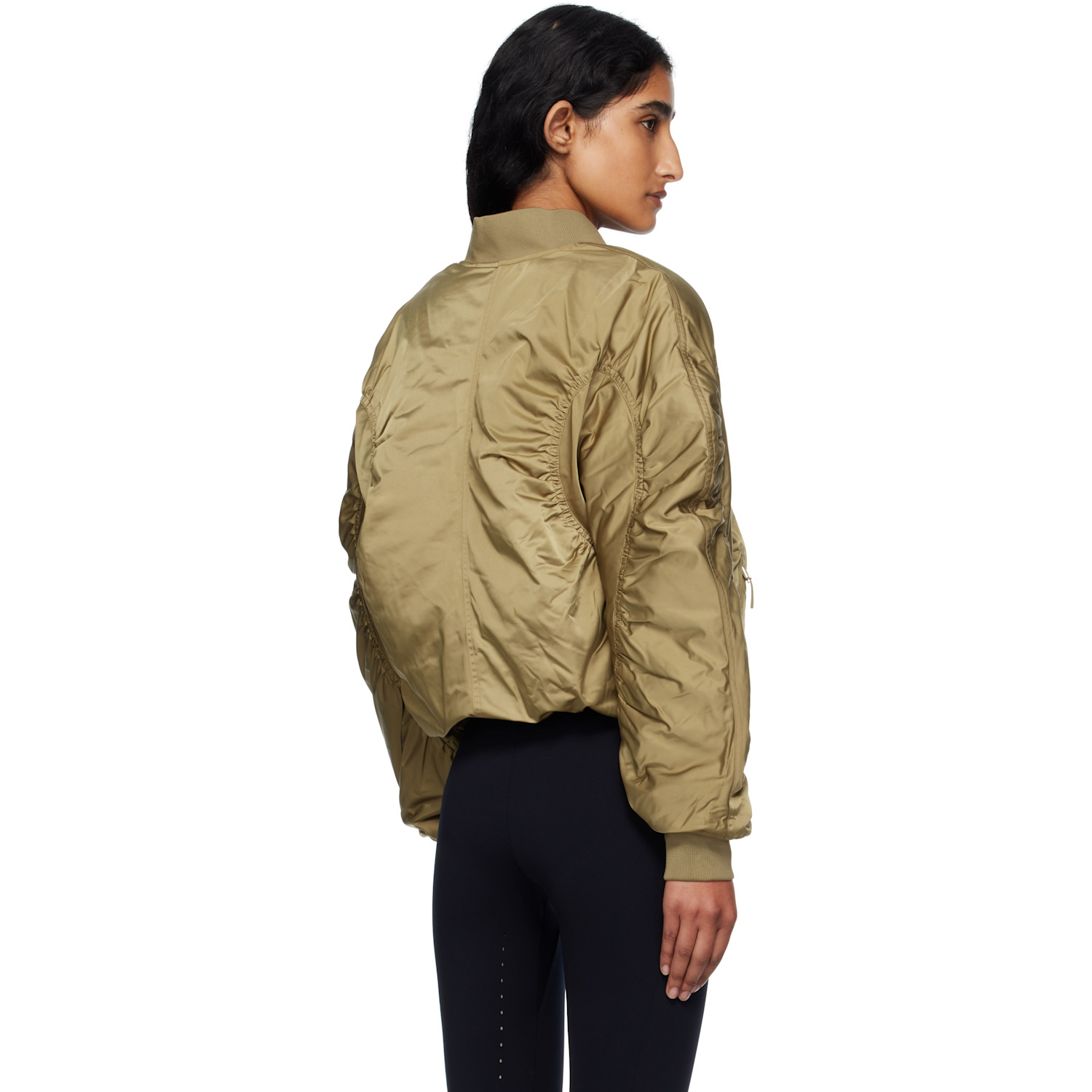  On Khaki Varsity Bomber Jacket 