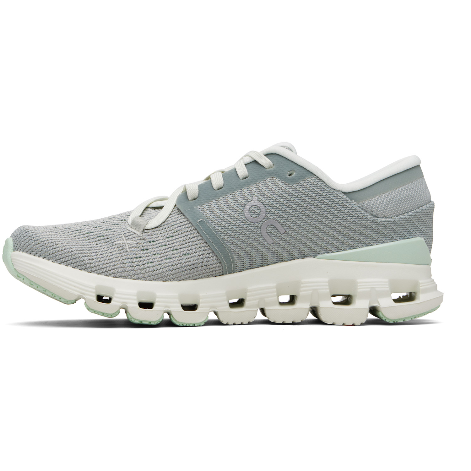  On Gray & Green Cloud X 4 Sneakers 