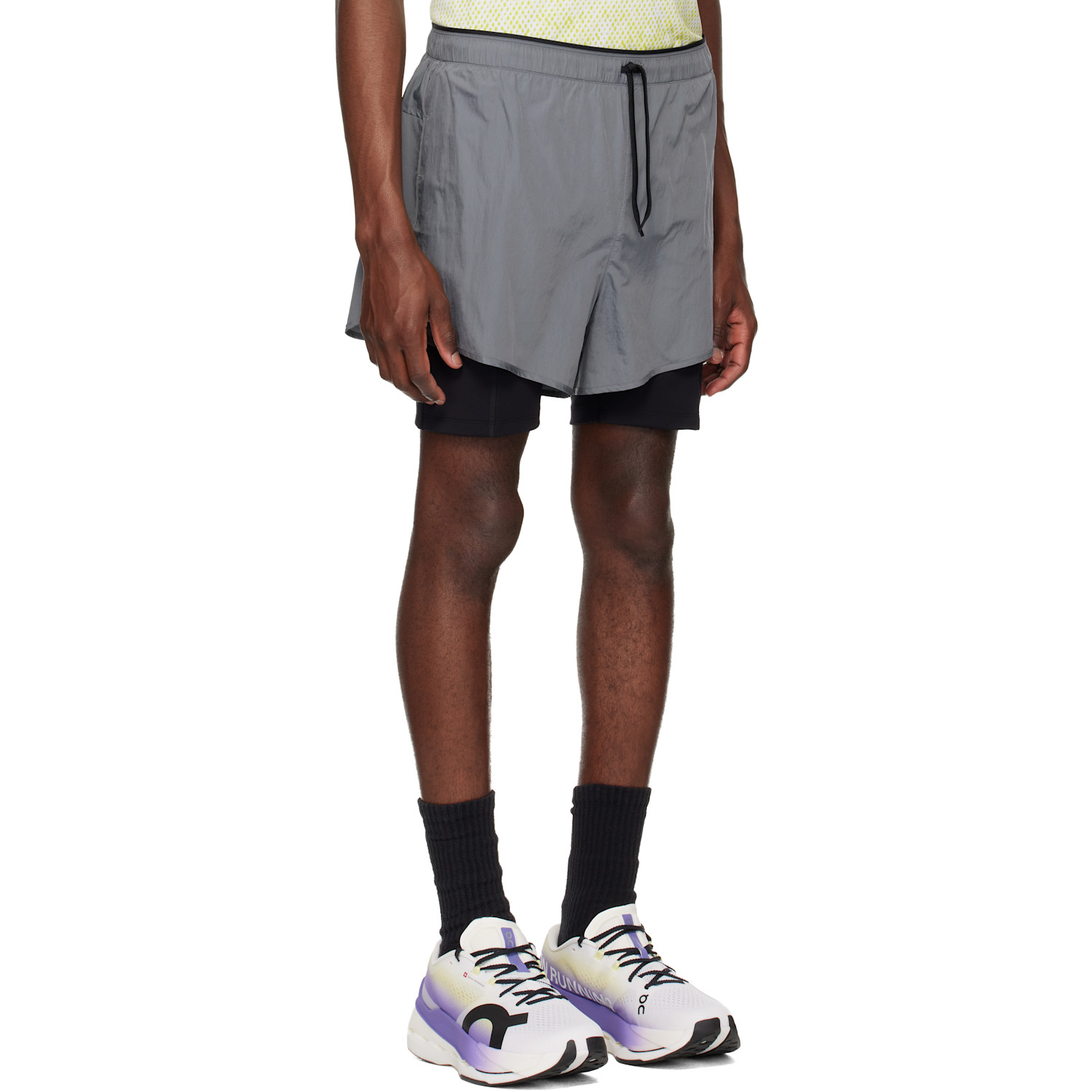  On Gray Performance Volt Running Shorts 