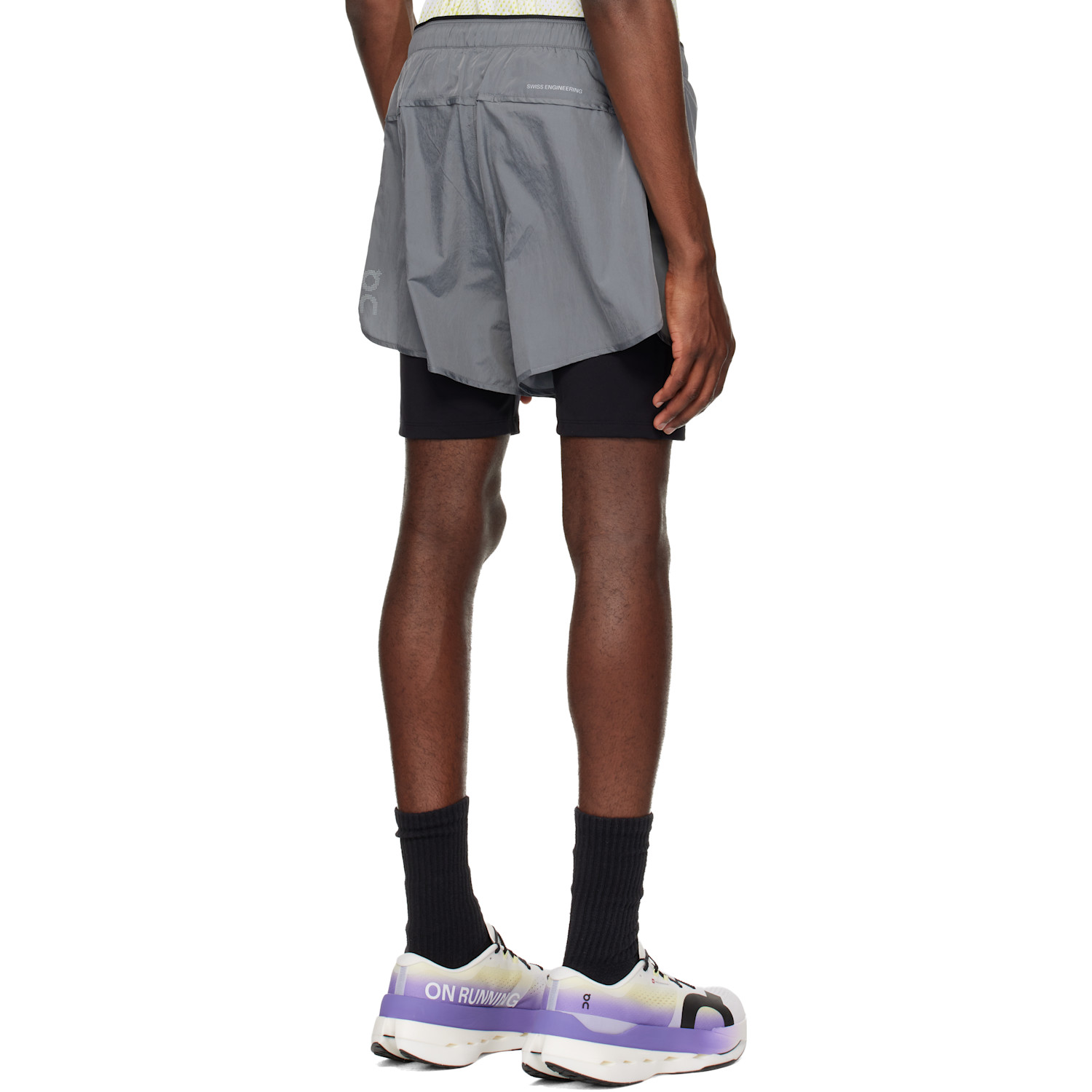  On Gray Performance Volt Running Shorts 
