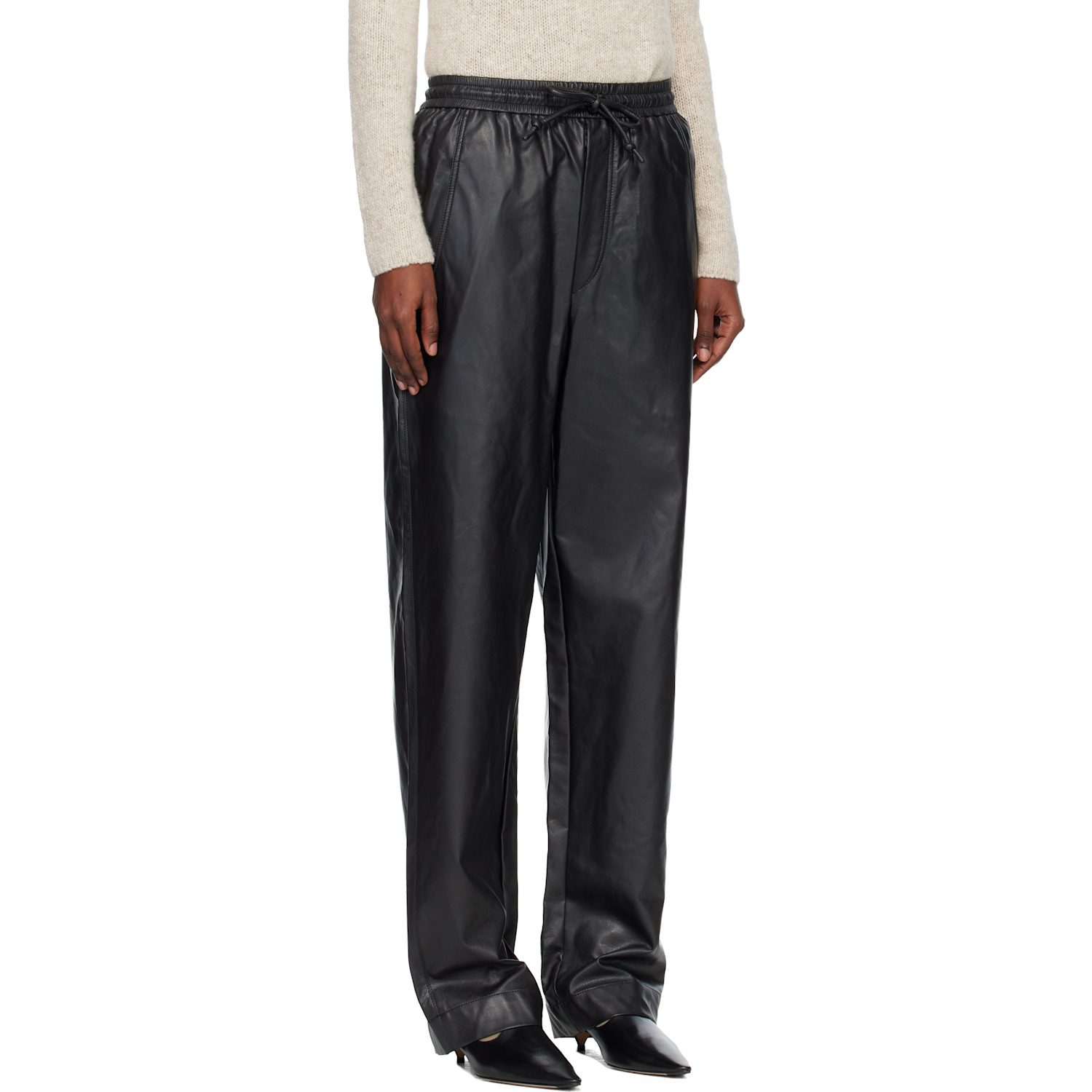  Isabel Marant Etoile Black Nereane Faux-leather Trousers 