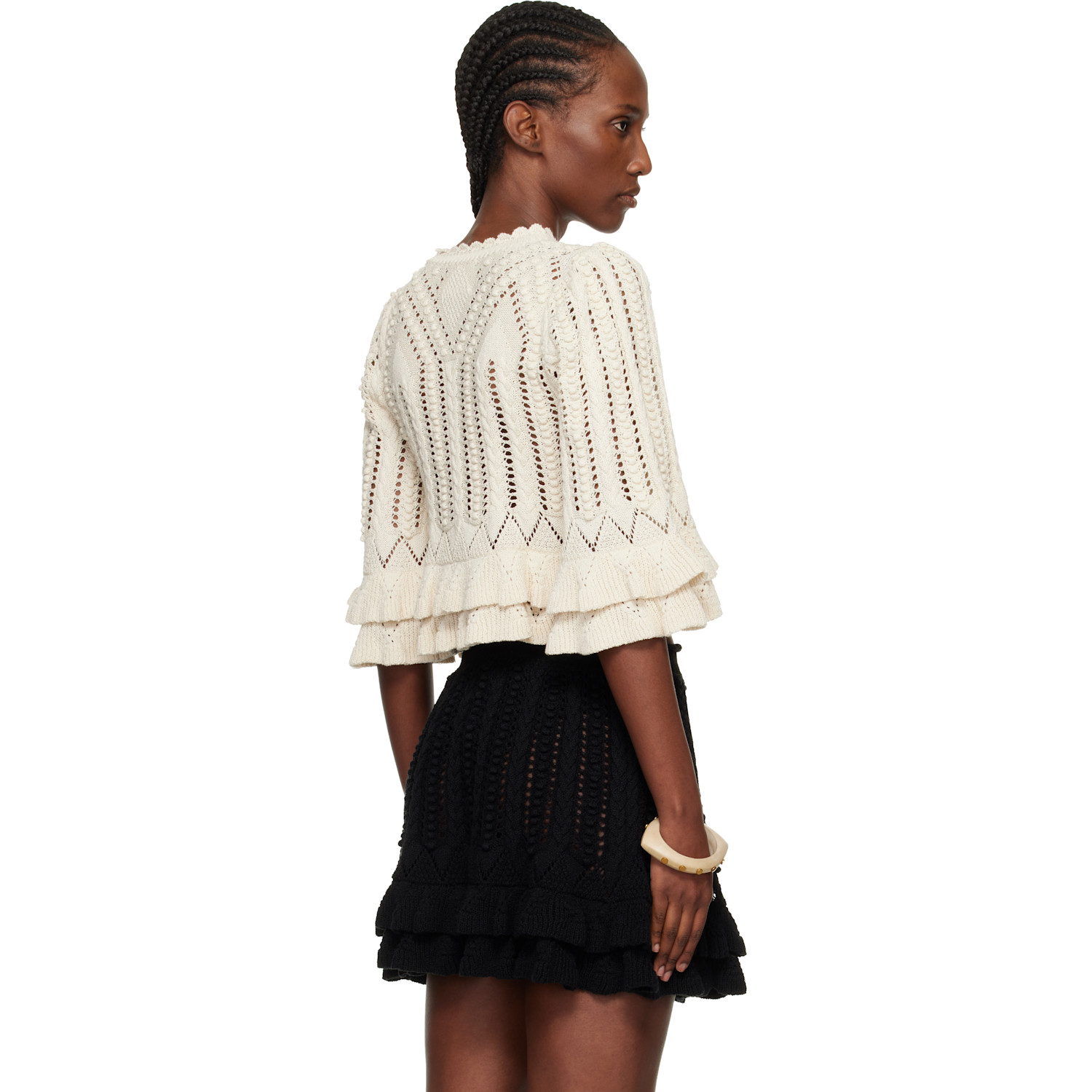  Isabel Marant Etoile Off-white Norma Frilly Cotton Knit Sweater 