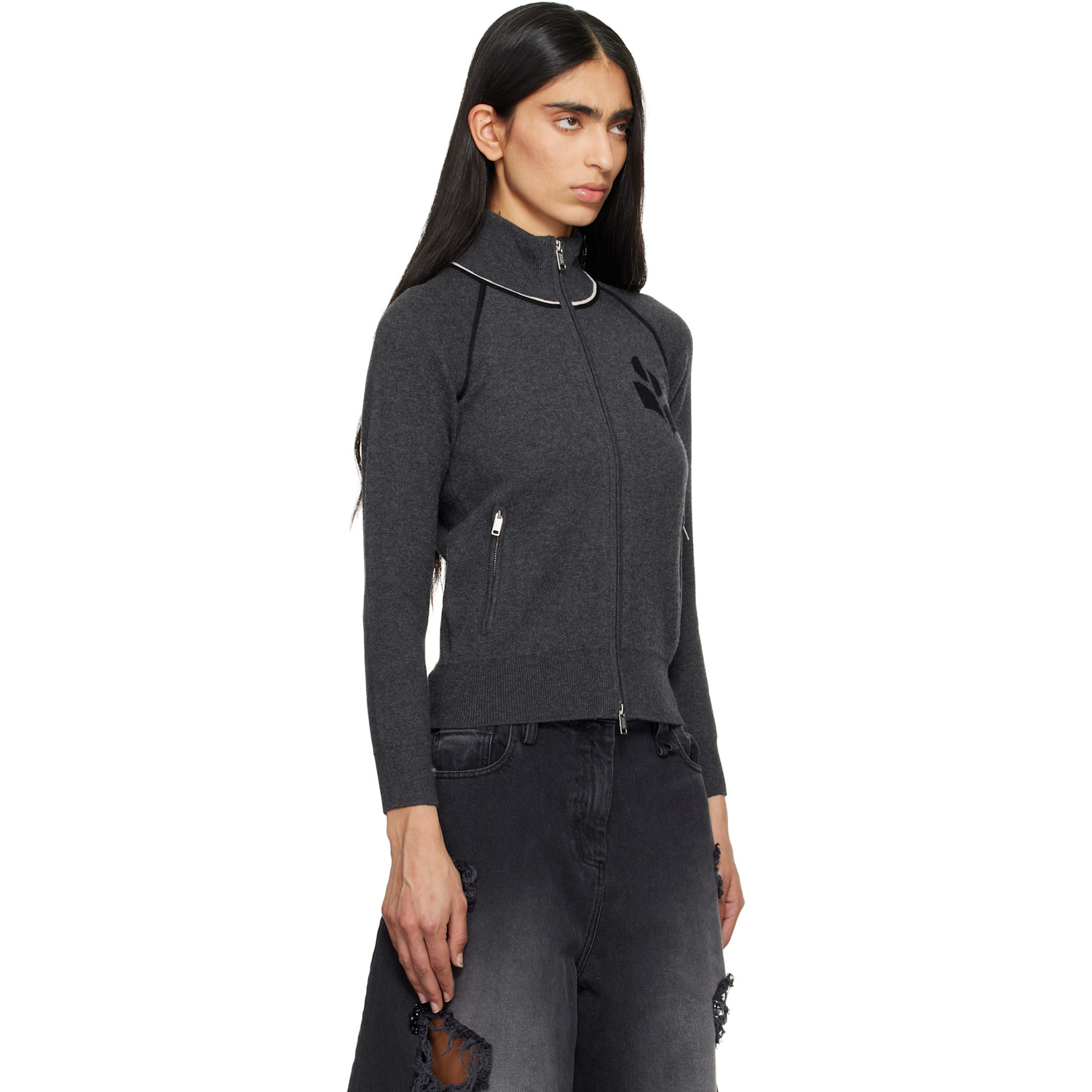  Isabel Marant Etoile Gray Lanya Cardigan Jacket 