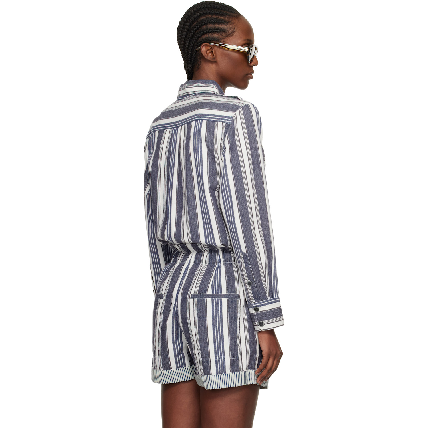  Isabel Marant Etoile Navy & Off-white Gelva Summer Striped Shirt 
